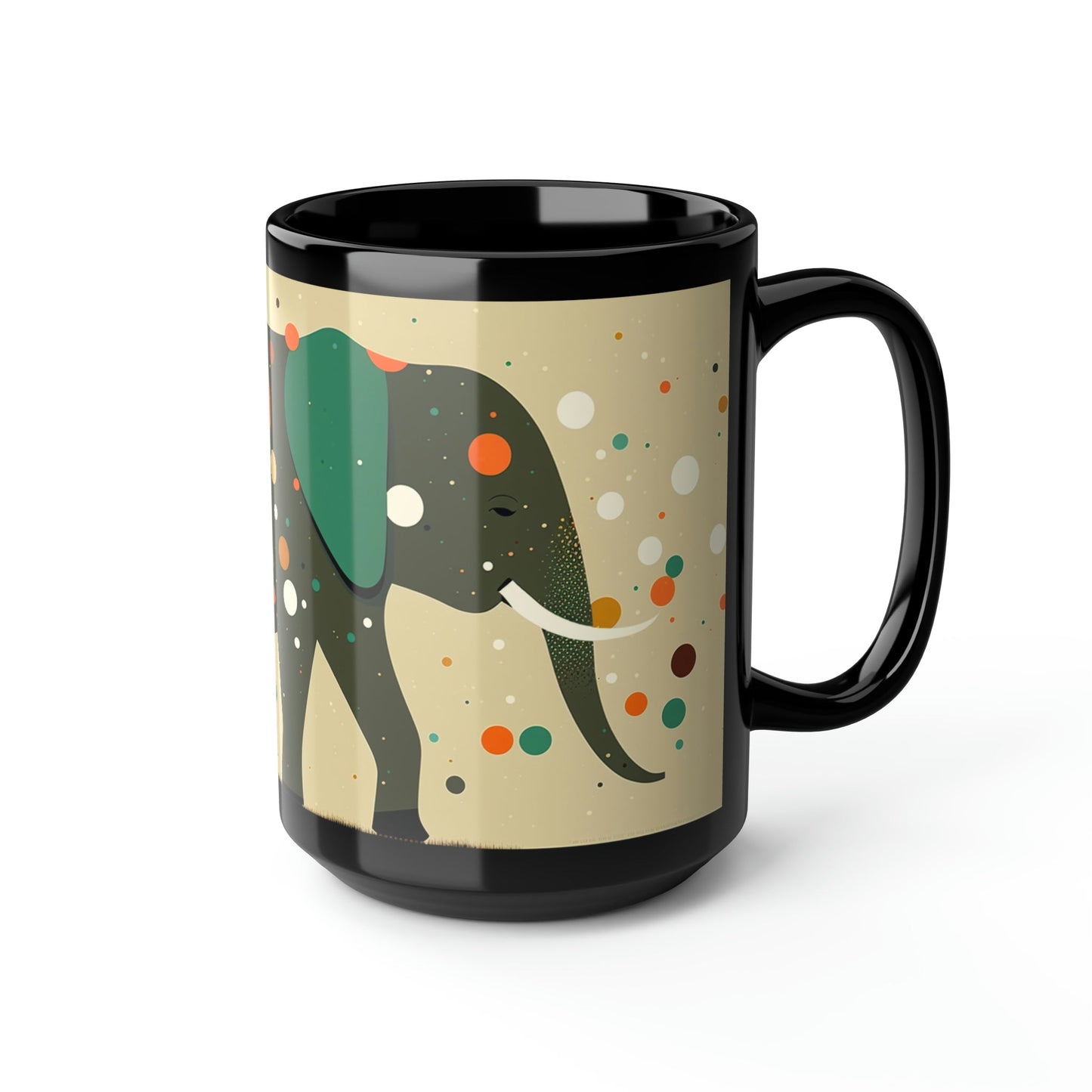 Mid Century Modern Elephant - 15 oz Coffee Mug