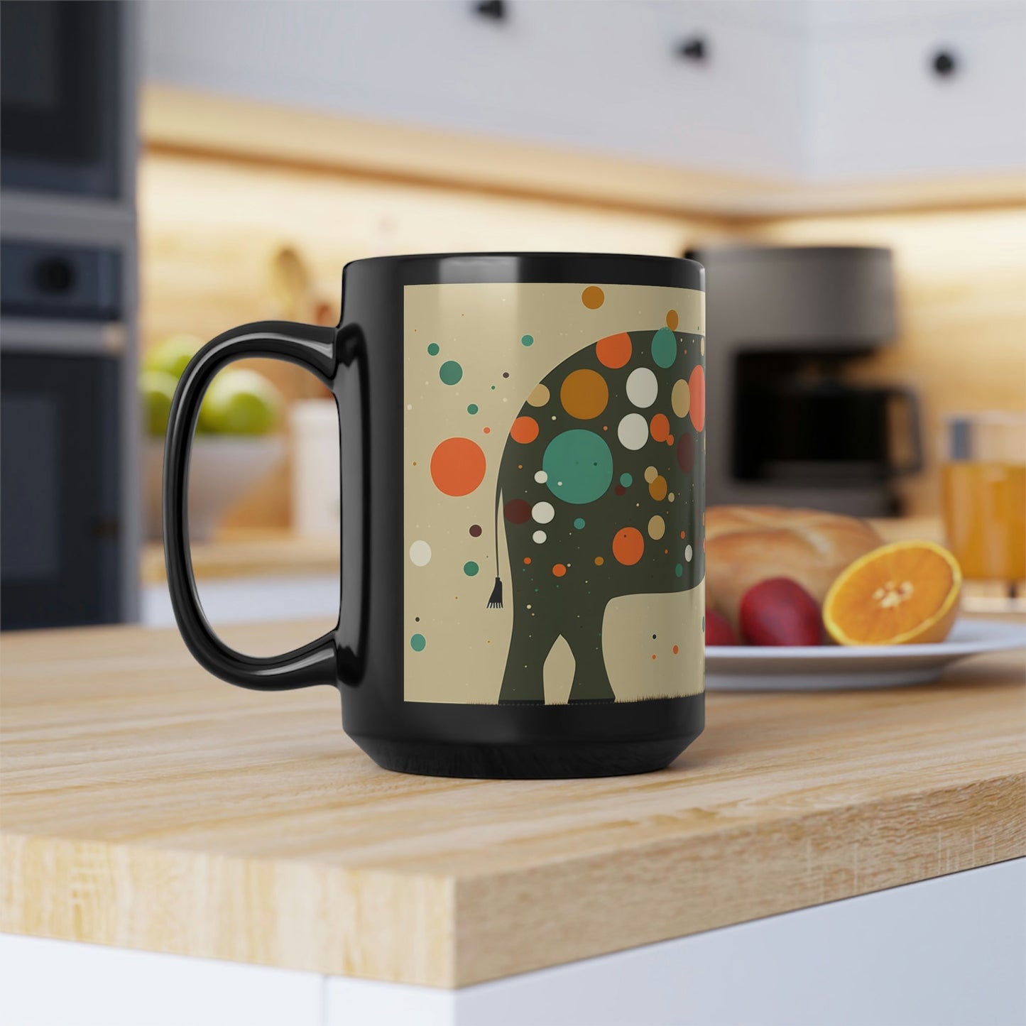 Mid Century Modern Elephant - 15 oz Coffee Mug