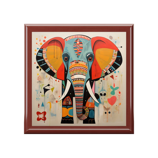 Mid-Century Modern Elephant Art Gift and Jewelry Box