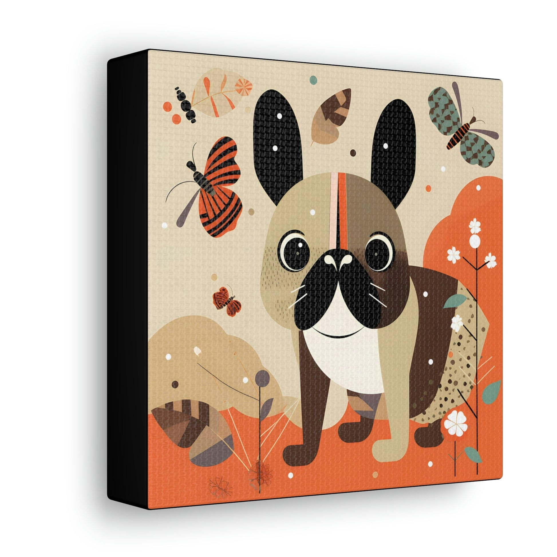 Mid-Century Modern French Bulldog Canvas Gallery Wraps