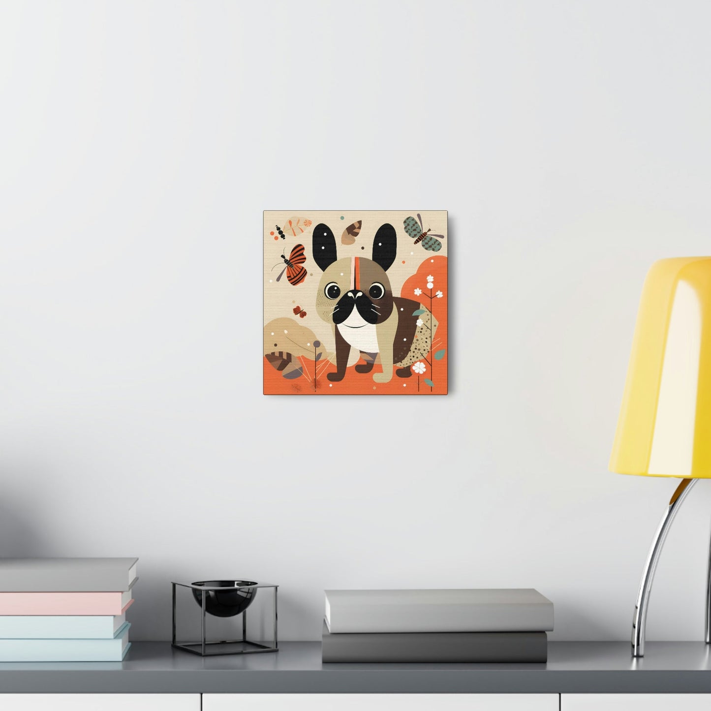 Mid-Century Modern French Bulldog Canvas Gallery Wraps