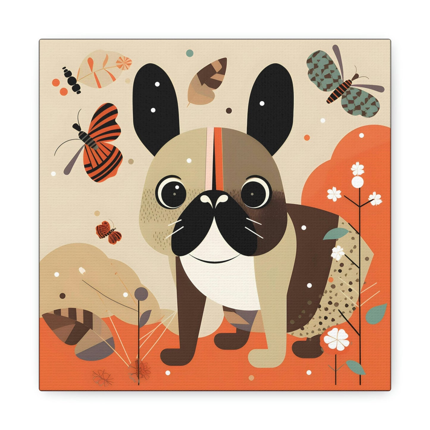 Mid-Century Modern French Bulldog Canvas Gallery Wraps