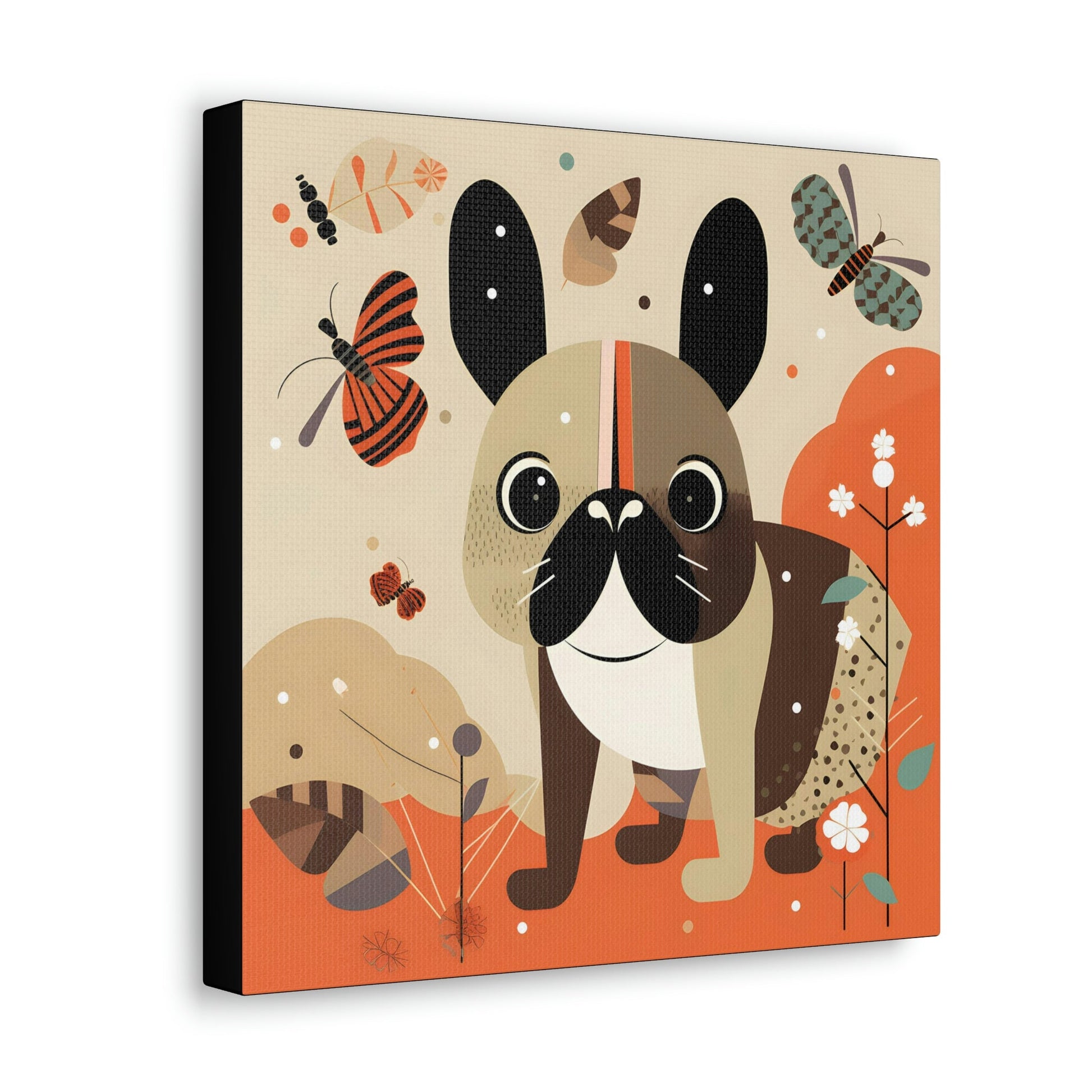 Mid-Century Modern French Bulldog Canvas Gallery Wraps