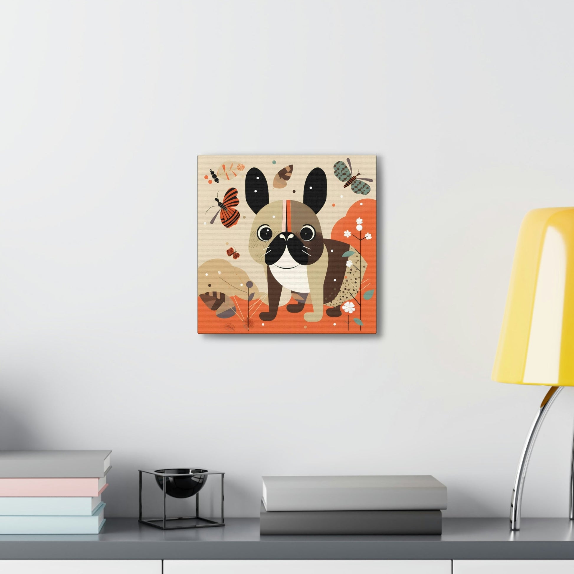 Mid-Century Modern French Bulldog Canvas Gallery Wraps