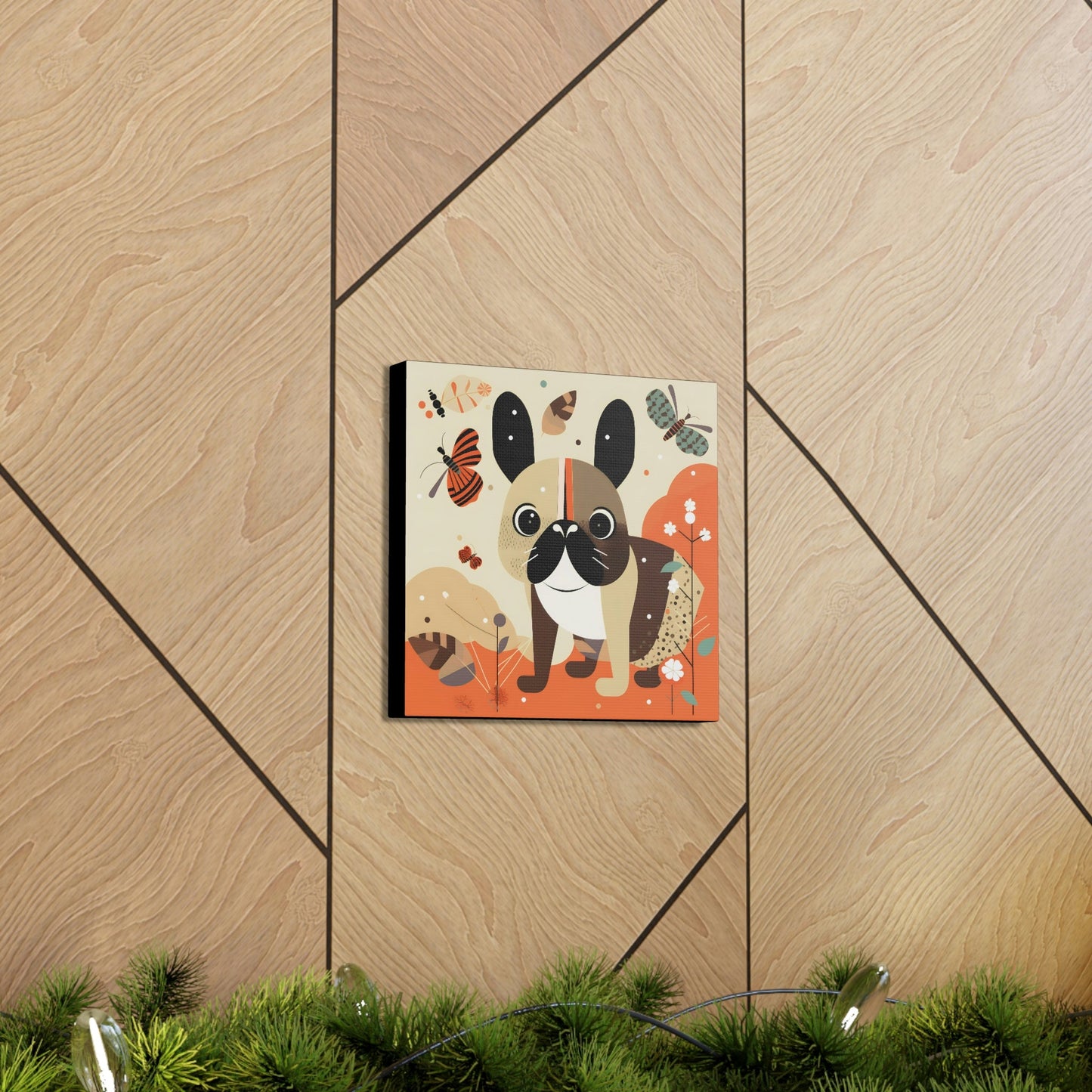 Mid-Century Modern French Bulldog Canvas Gallery Wraps