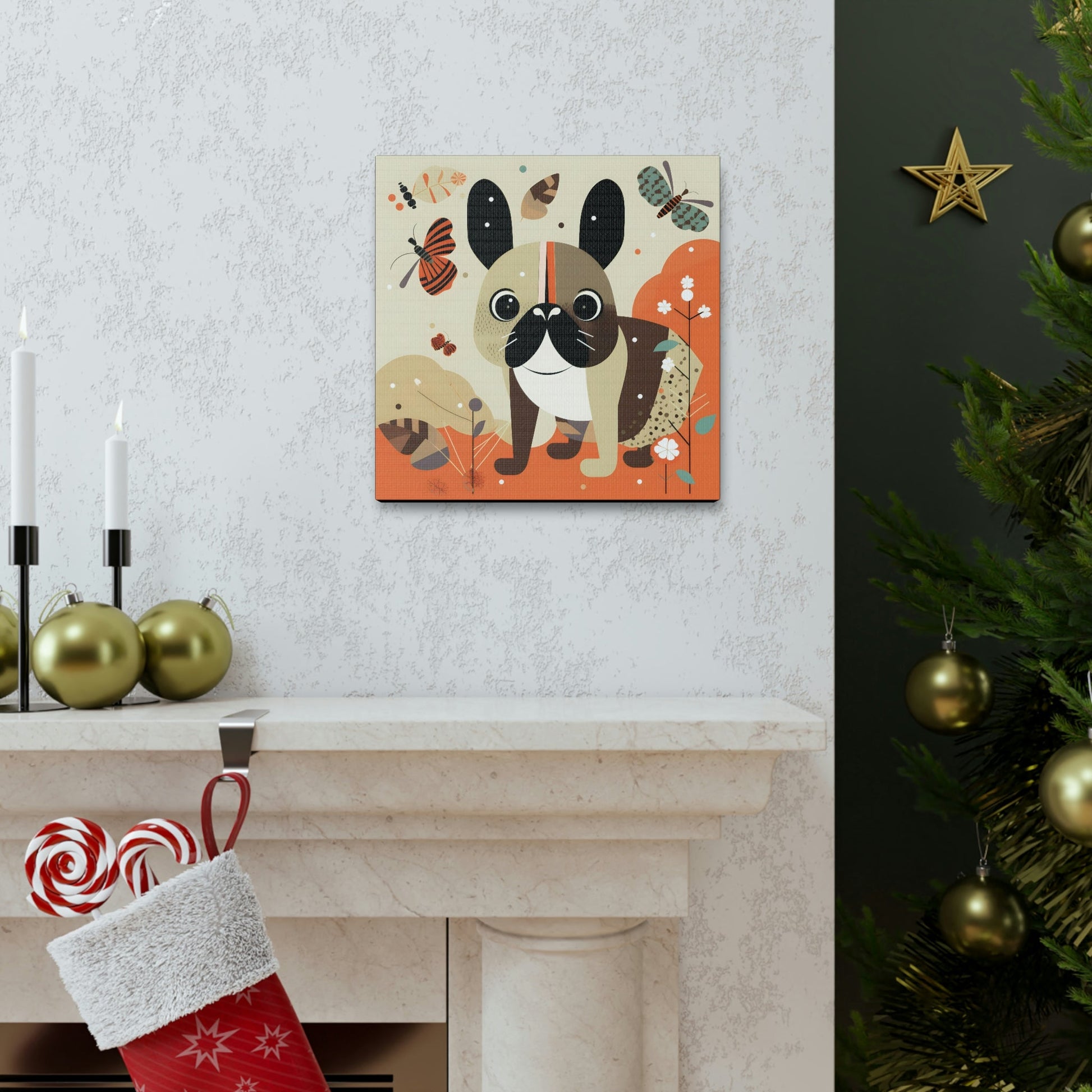 Mid-Century Modern French Bulldog Canvas Gallery Wraps