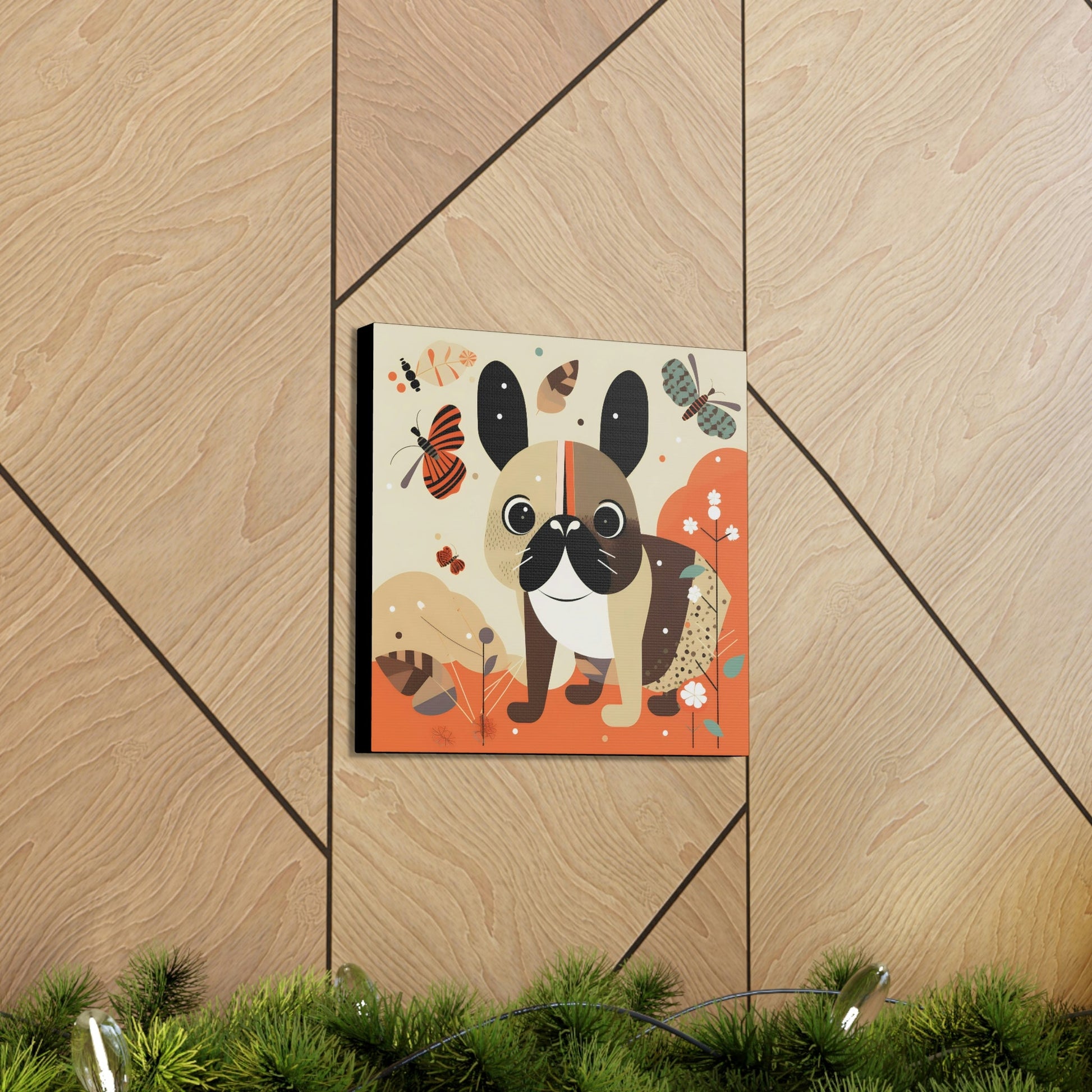 Mid-Century Modern French Bulldog Canvas Gallery Wraps