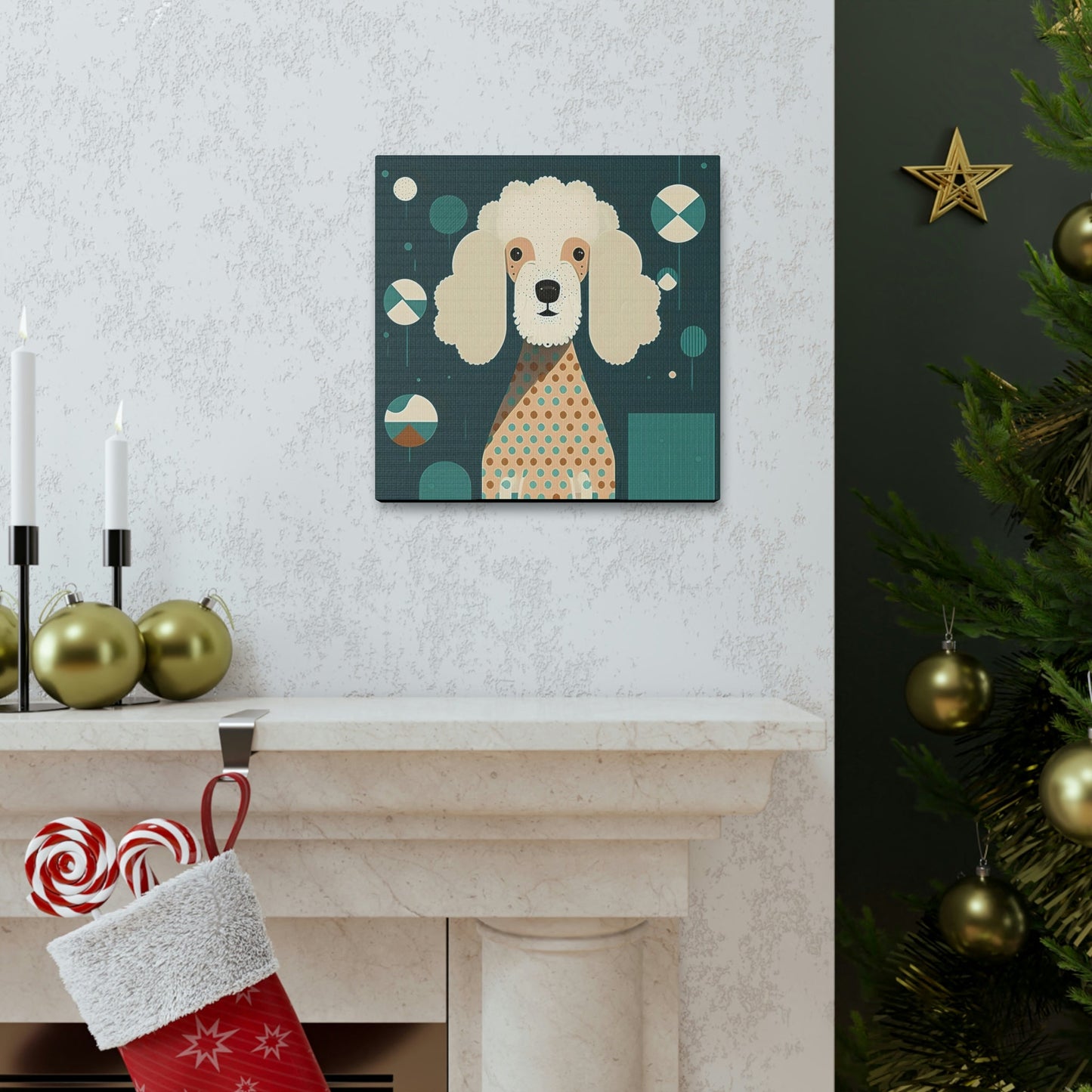 Mid-Century Modern Poodle Canvas Gallery Wraps