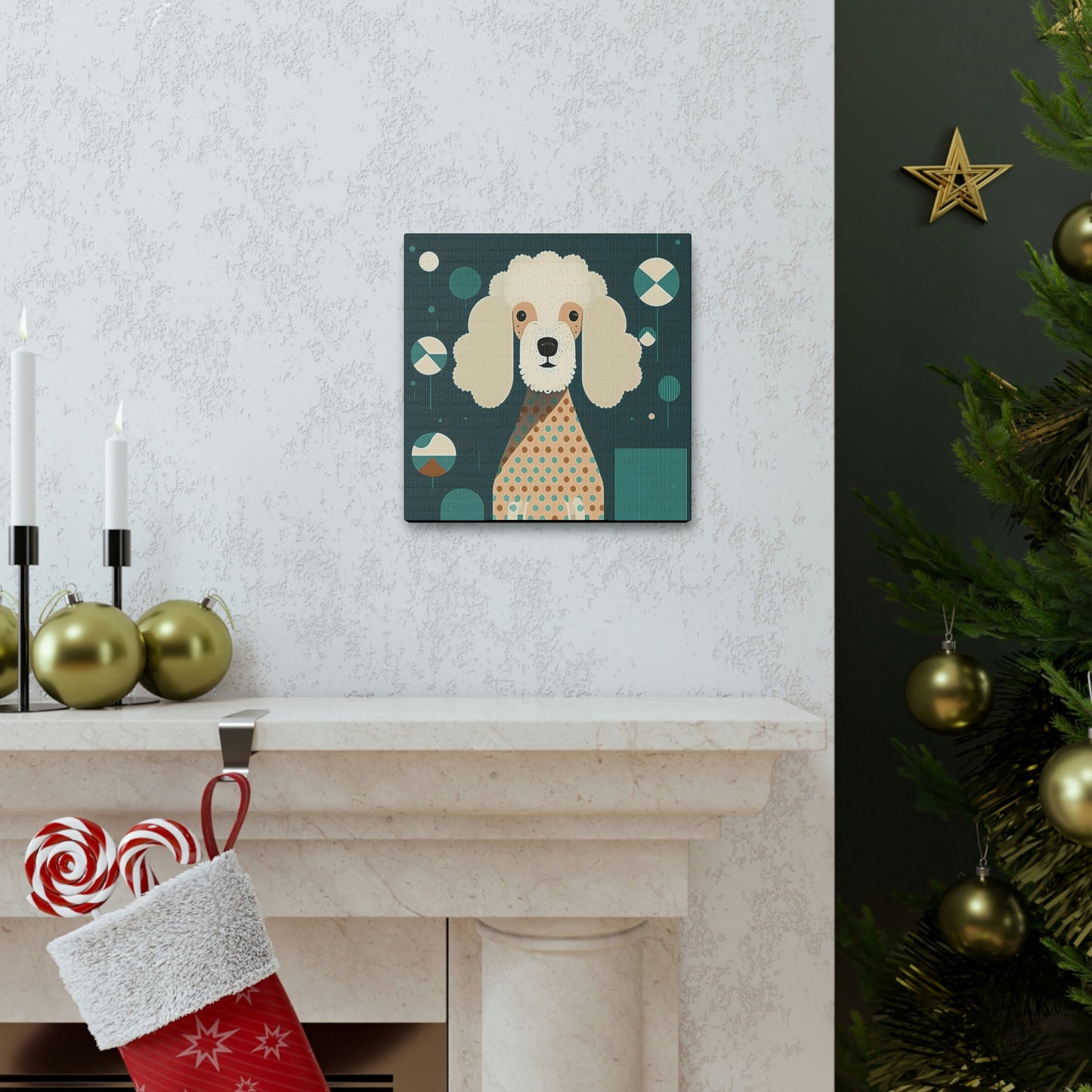 Mid-Century Modern Poodle Canvas Gallery Wraps