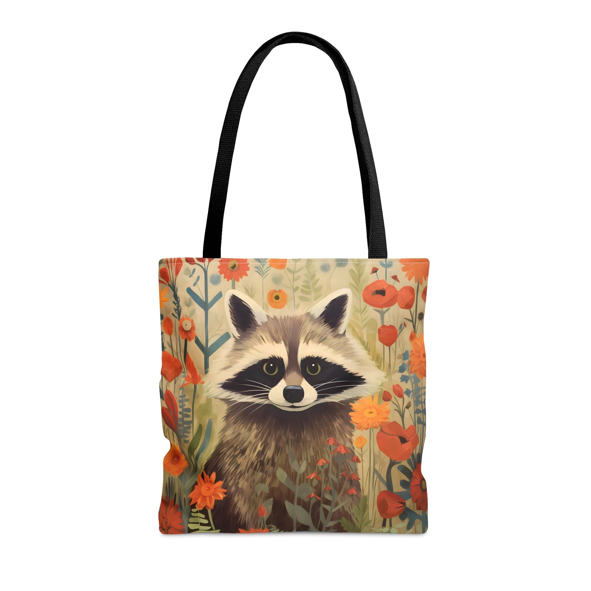 Mid-Century Modern Raccoon in a Garden Tote Bag