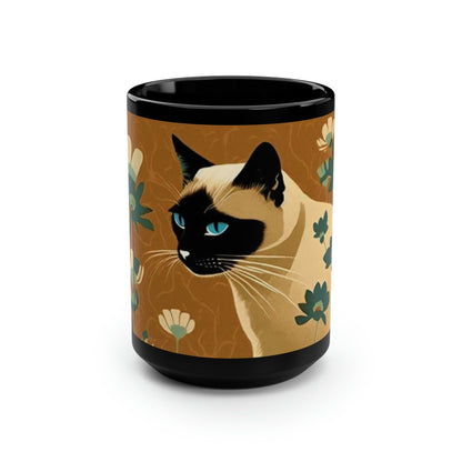 Mid Century Modern Siamese Cat - 15 oz Coffee Mug