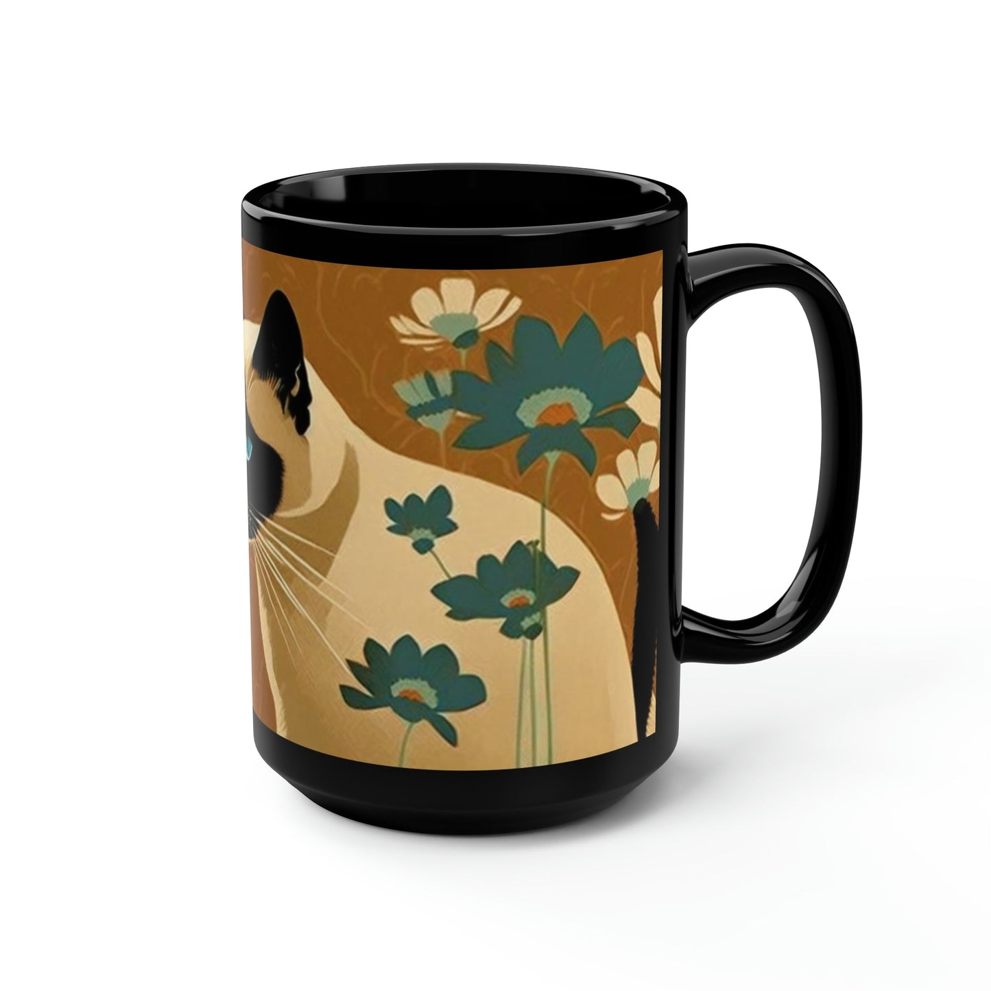 Mid Century Modern Siamese Cat - 15 oz Coffee Mug