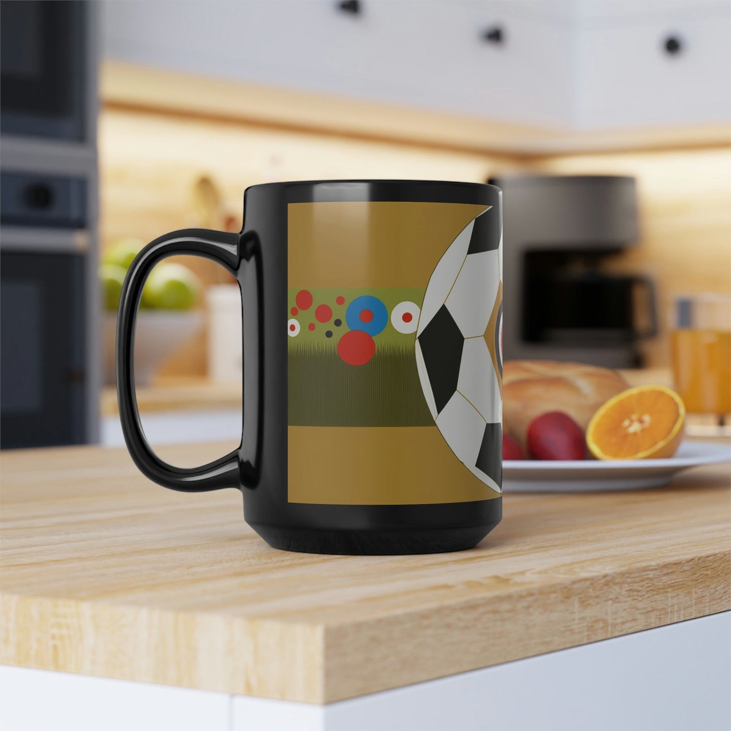 Mid-Century Modern Soccer Ball 15 oz Coffee Mug Gift