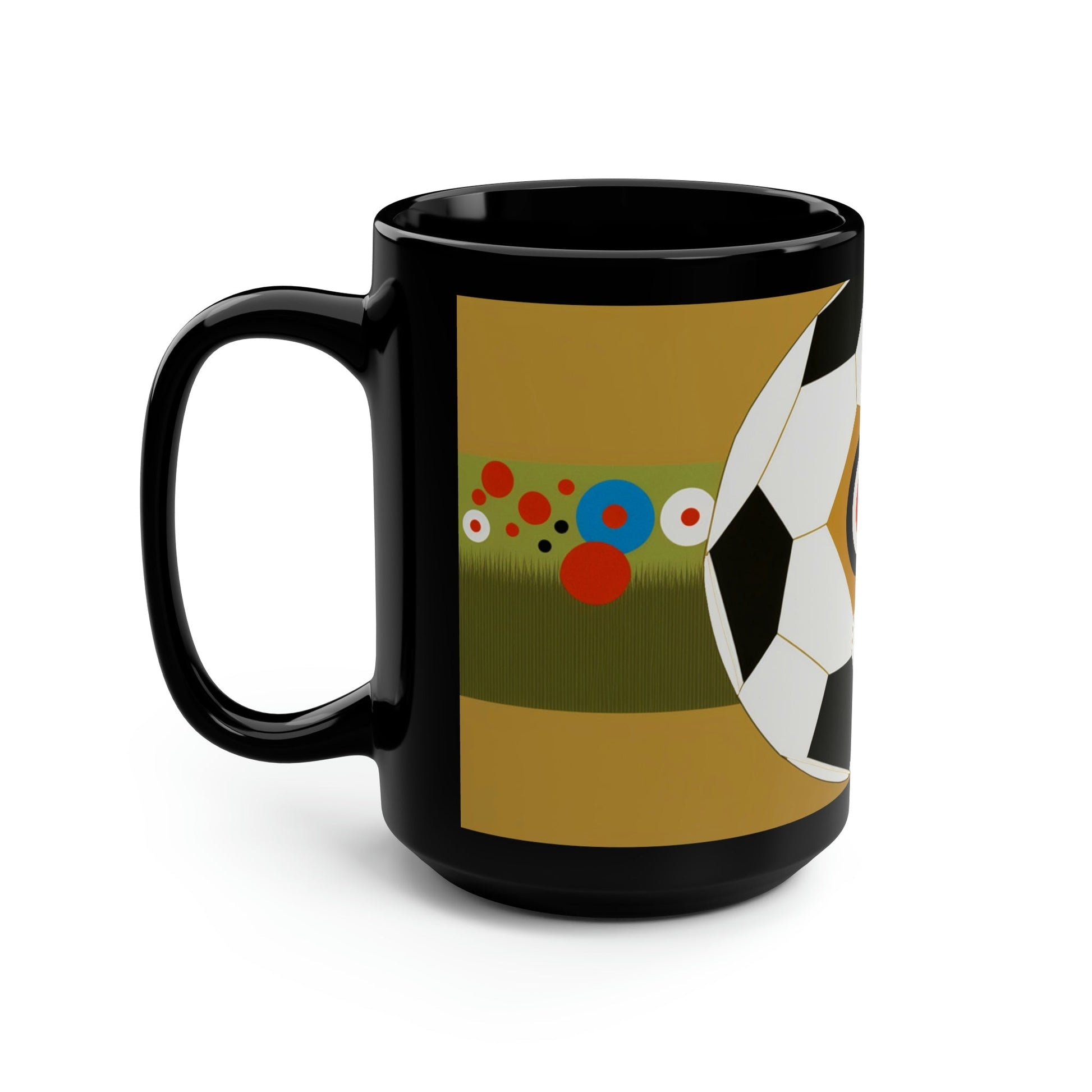 Mid-Century Modern Soccer Ball 15 oz Coffee Mug Gift