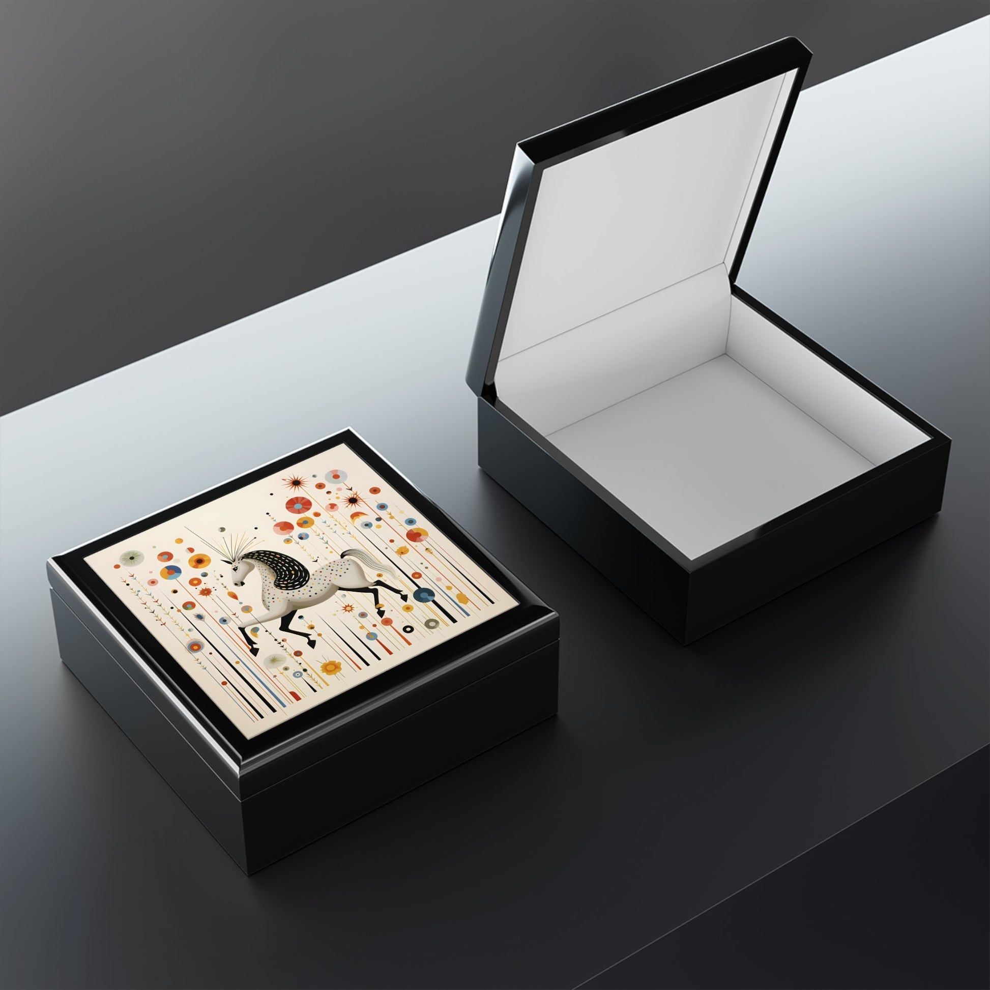 Mid-Century Modern Unicorn Jewelry and Gift Box