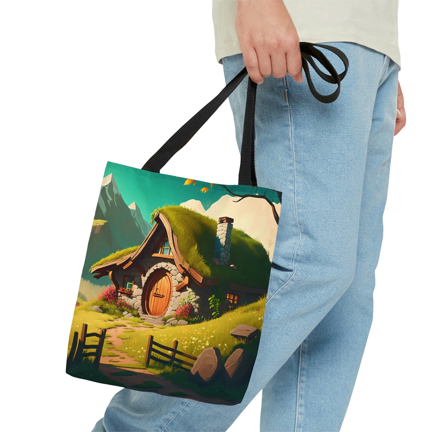 Middle Earth Hobbit Hole Tote Bag - Cute Cottagecore Totebag Makes the Perfect Gift for LOTR Fans