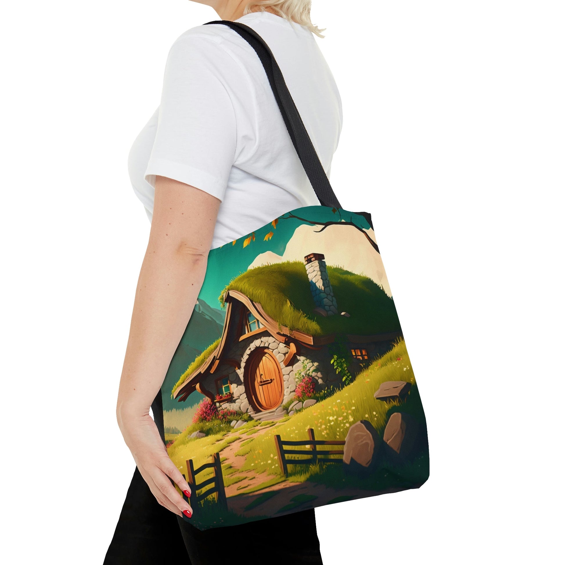 Middle Earth Hobbit Hole Tote Bag - Cute Cottagecore Totebag Makes the Perfect Gift for LOTR Fans