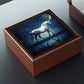 Midnight Unicorn Wooden Keepsake Jewelry Box with Ceramic Tile Cover