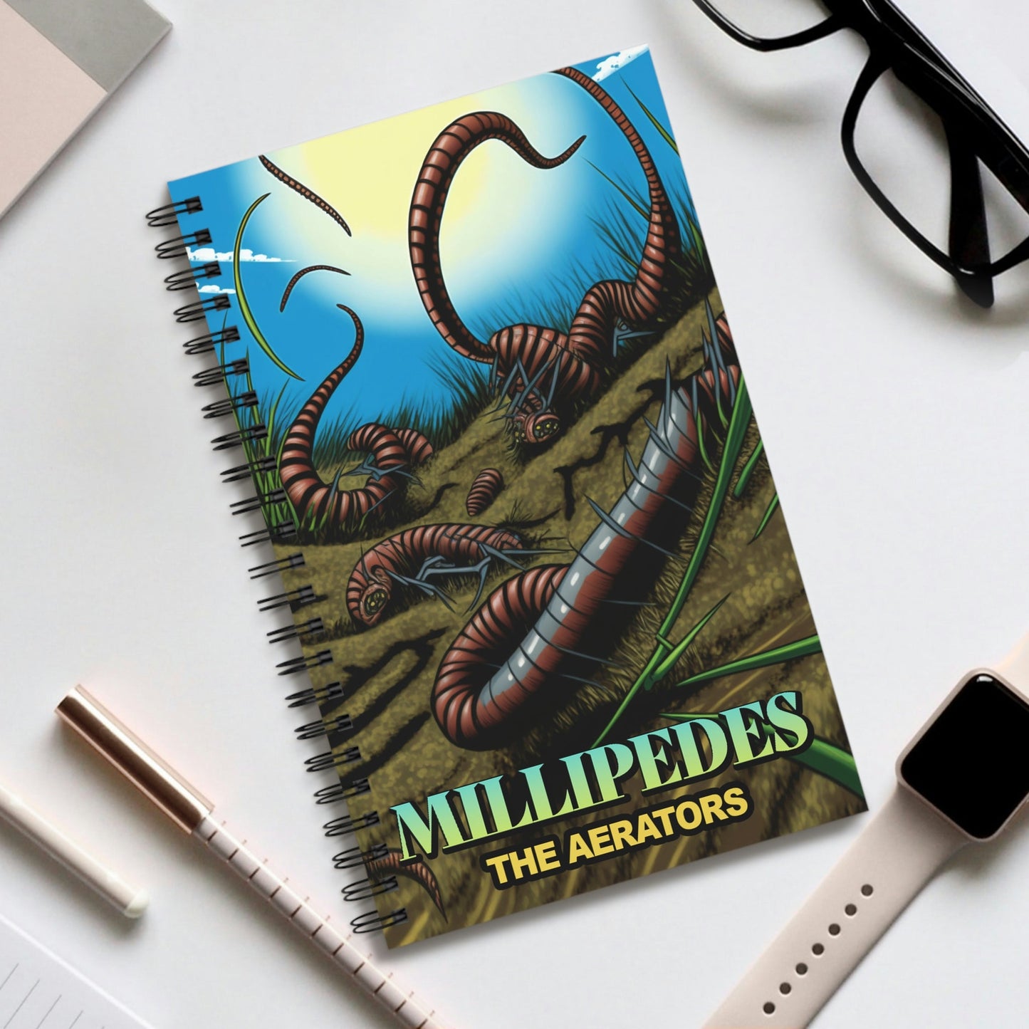 Millipede Graphic Novel Cover Spiral Journal Notebook Sketch Book
