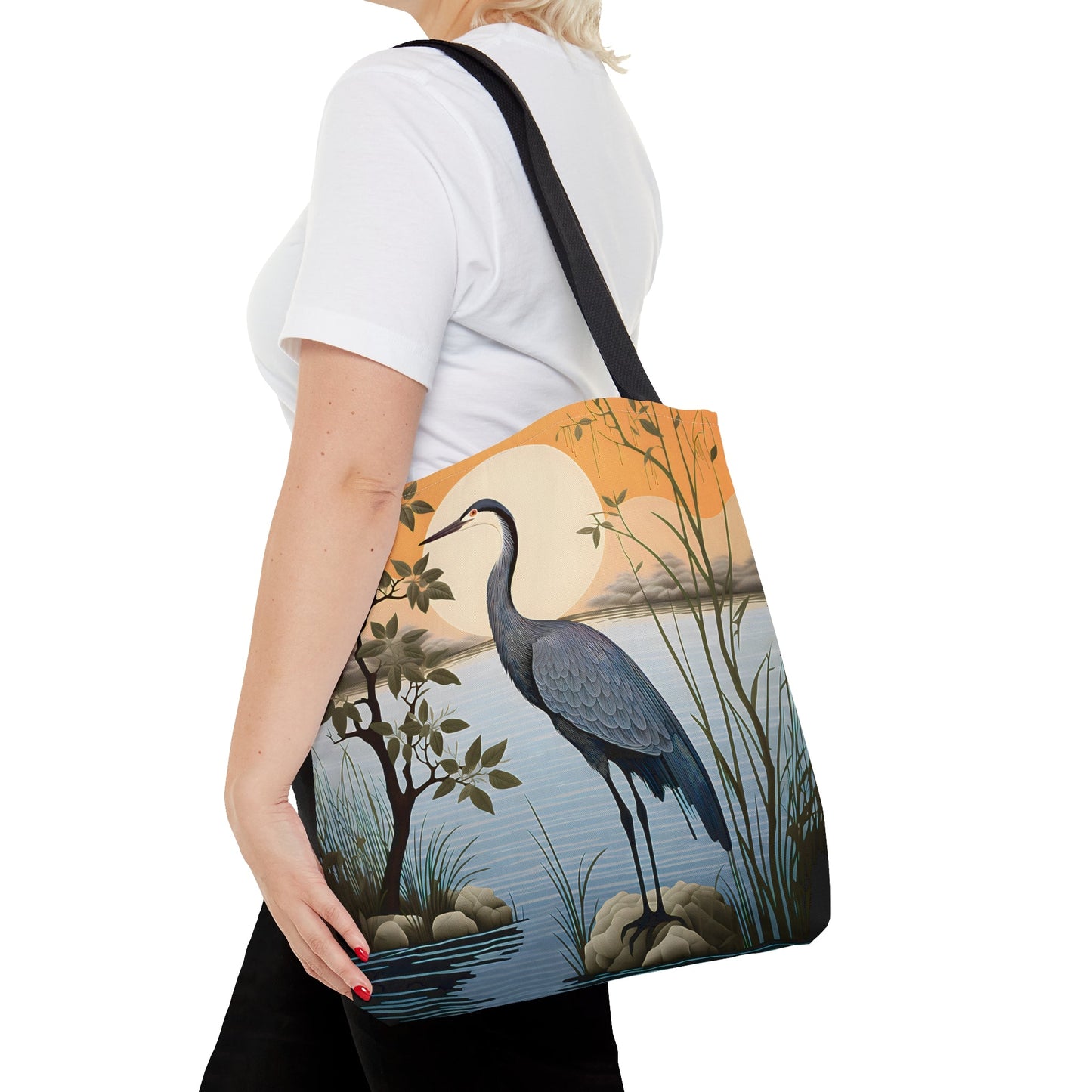 Minimalism Great Blue Heron the Lake Shore Tote Bag