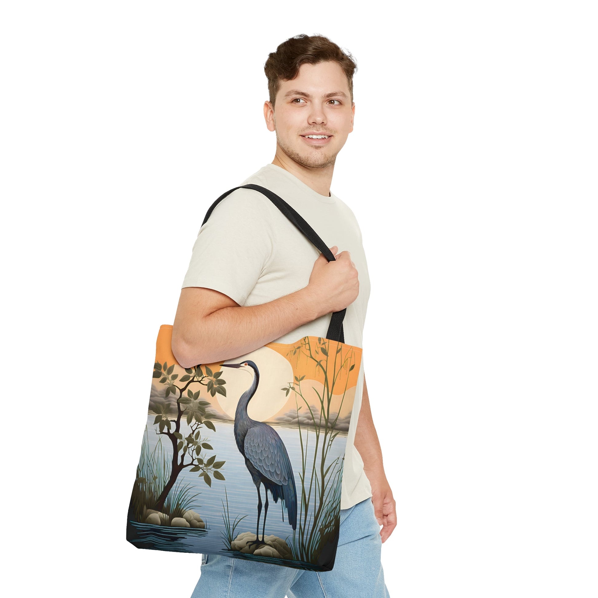 Minimalism Great Blue Heron the Lake Shore Tote Bag