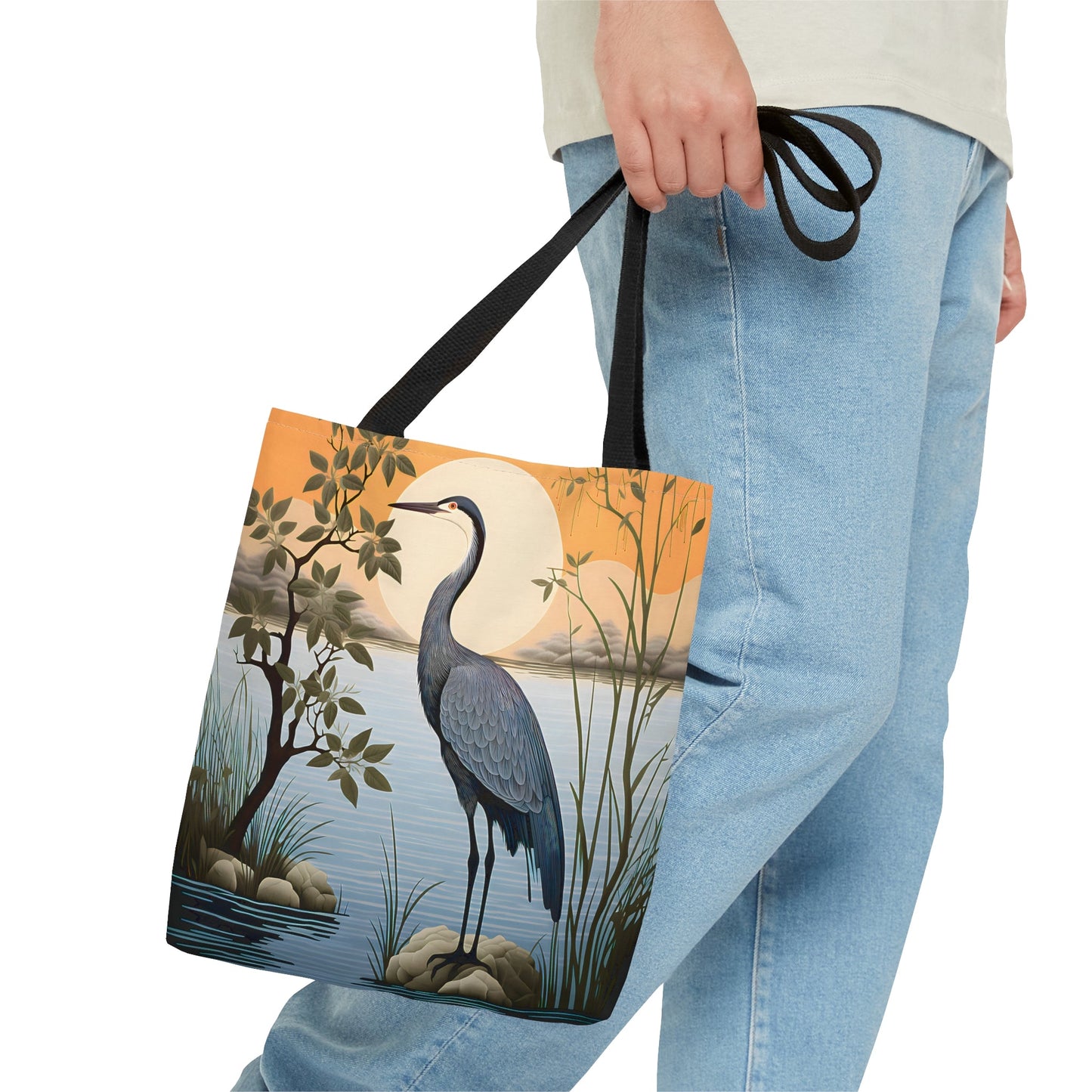 Minimalism Great Blue Heron the Lake Shore Tote Bag