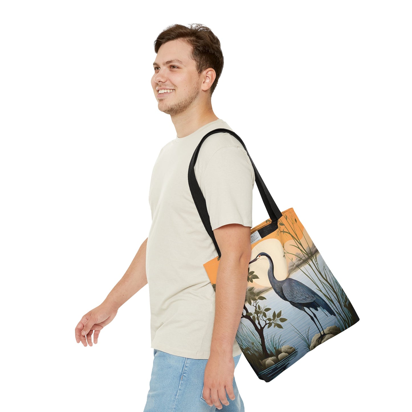 Minimalism Great Blue Heron the Lake Shore Tote Bag