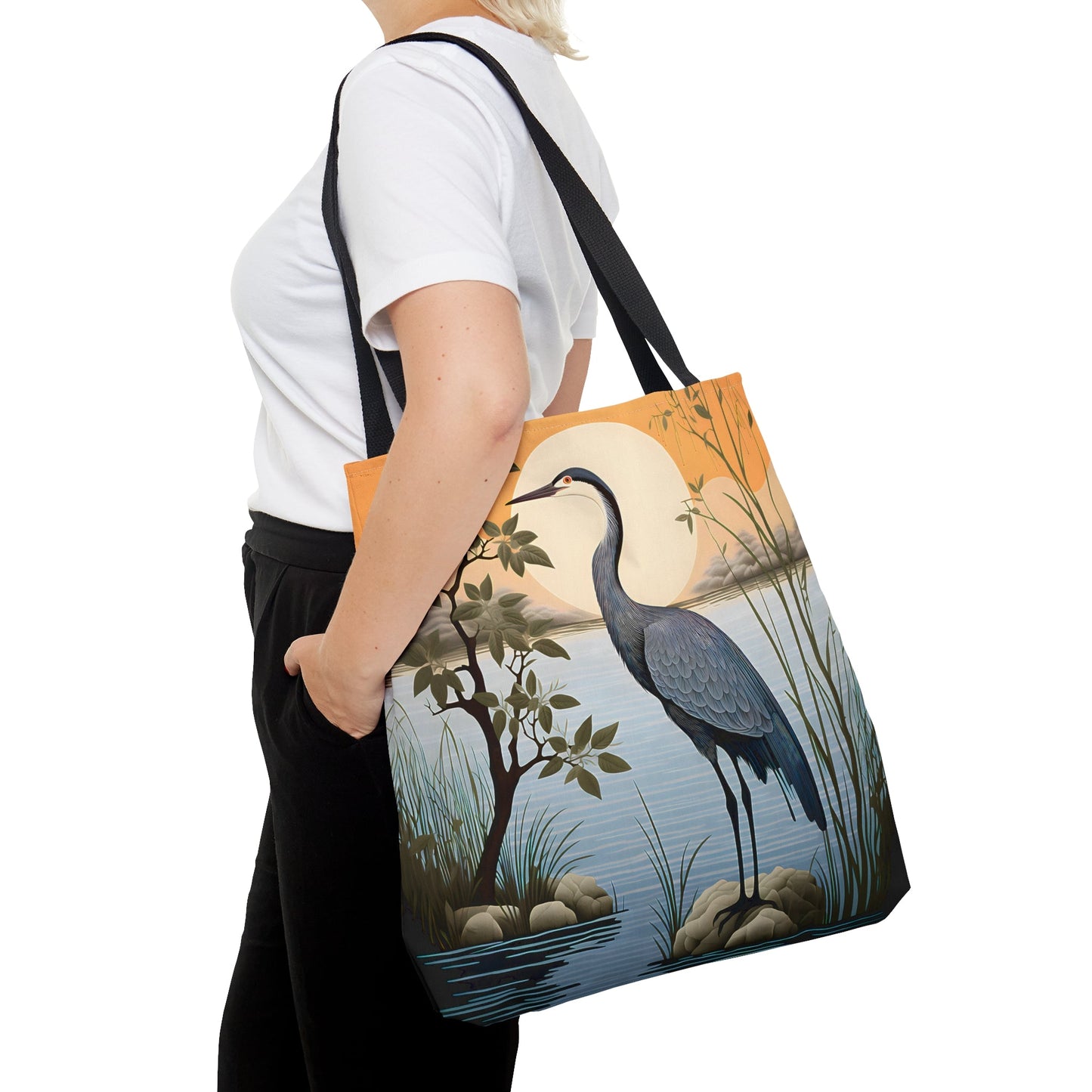 Minimalism Great Blue Heron the Lake Shore Tote Bag