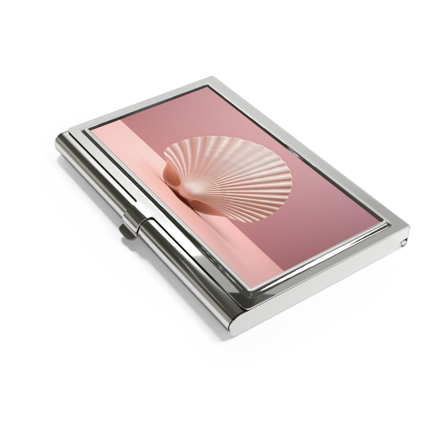 Minimalism Painting of Scallop Seashell Art Business Card Holder