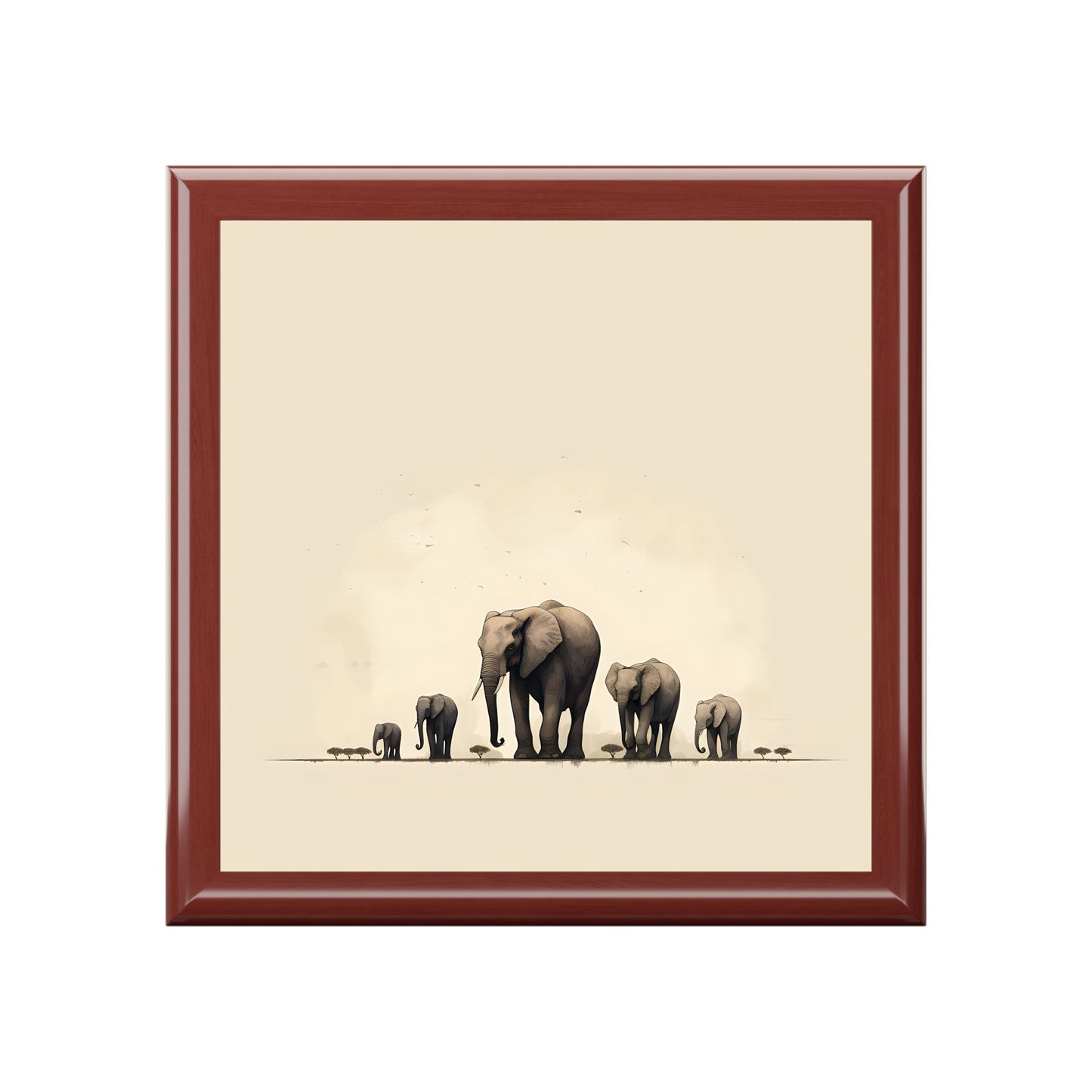 Minimalism Style Elephant Herd Gift and Jewelry Box