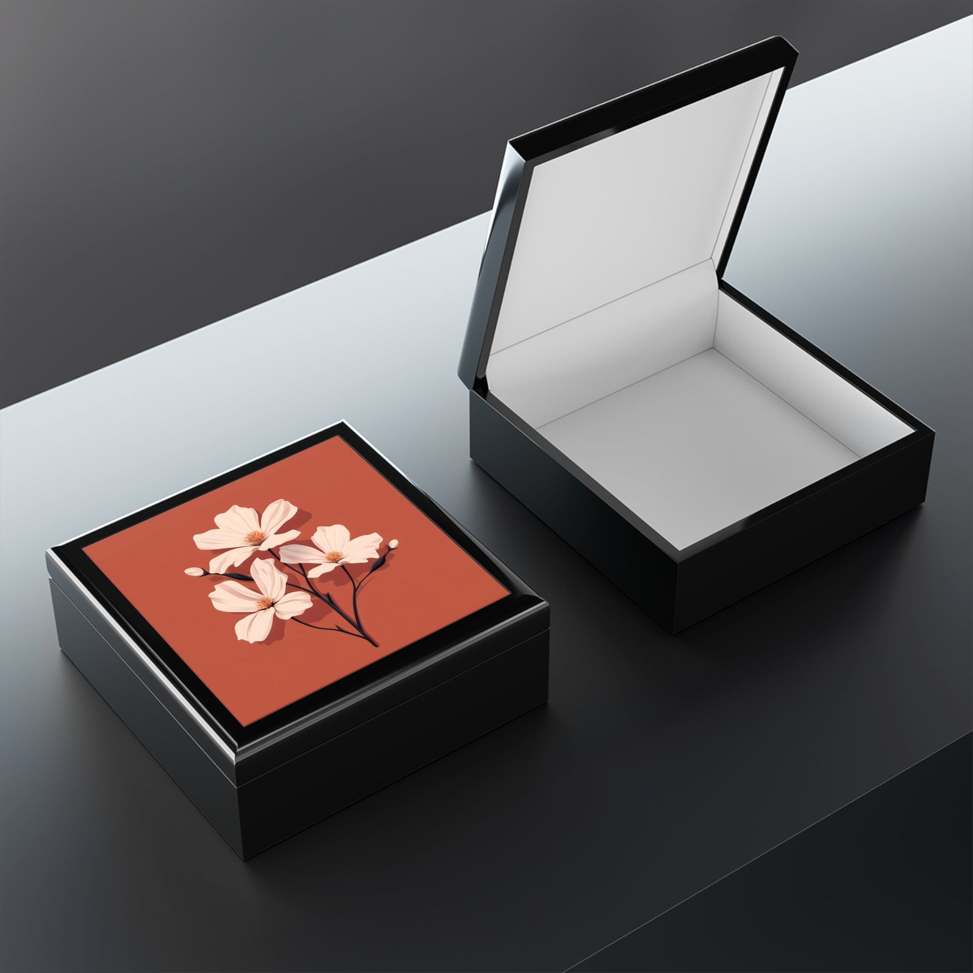 Minimalist Floral Jewelry Keepsake Box