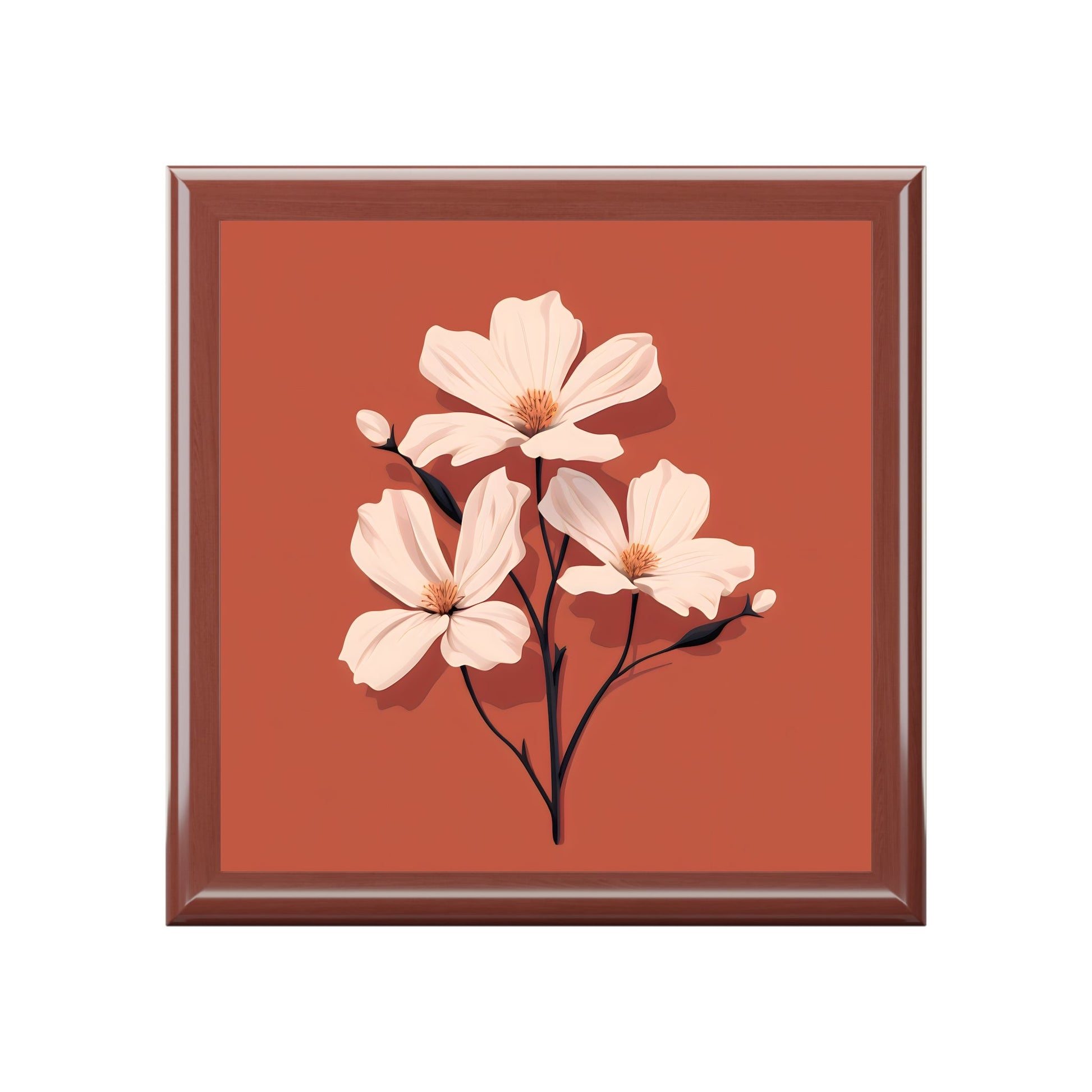 Minimalist Floral Jewelry Keepsake Box