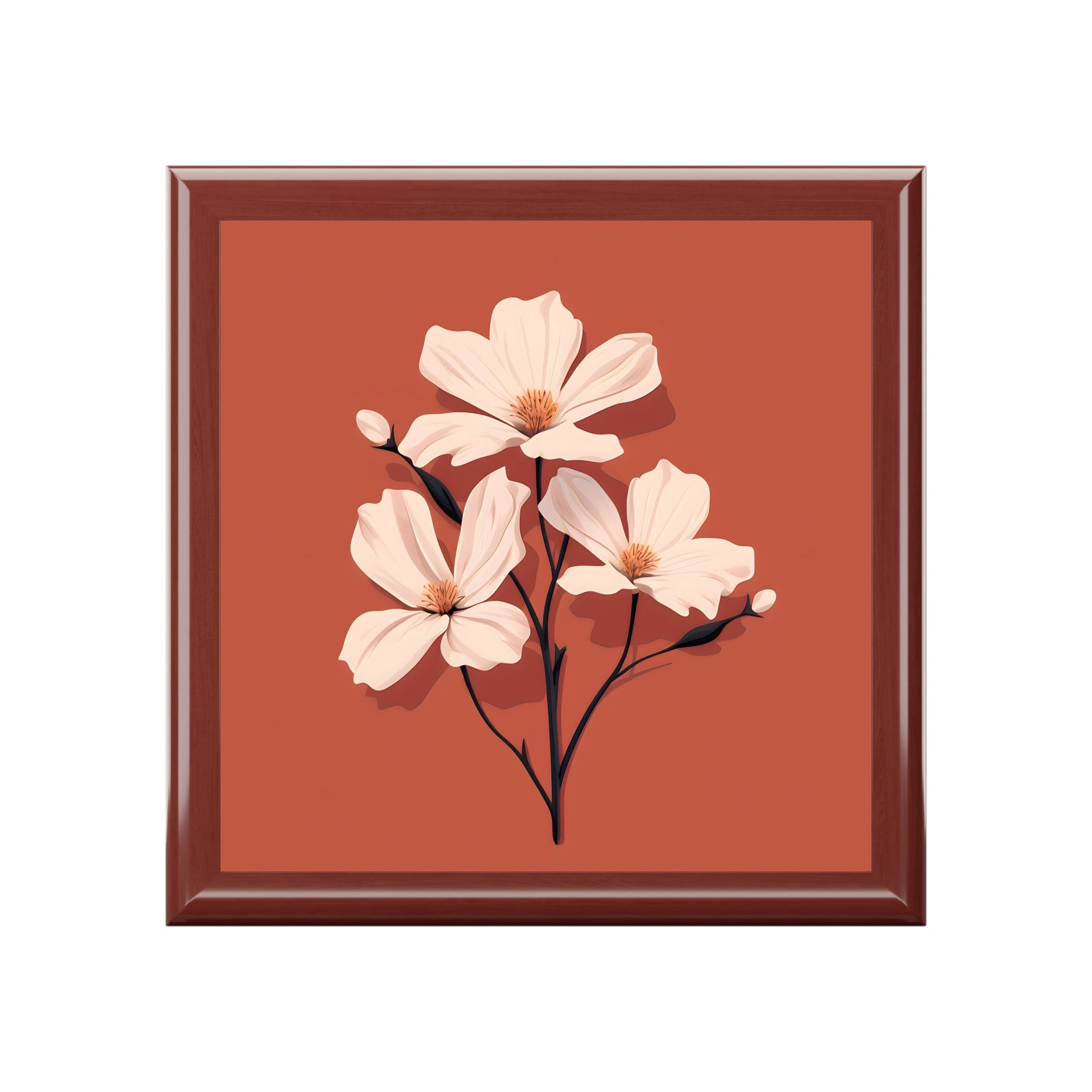 Minimalist Floral Jewelry Keepsake Box