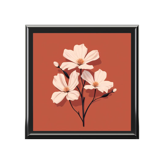 Minimalist Floral Jewelry Keepsake Box