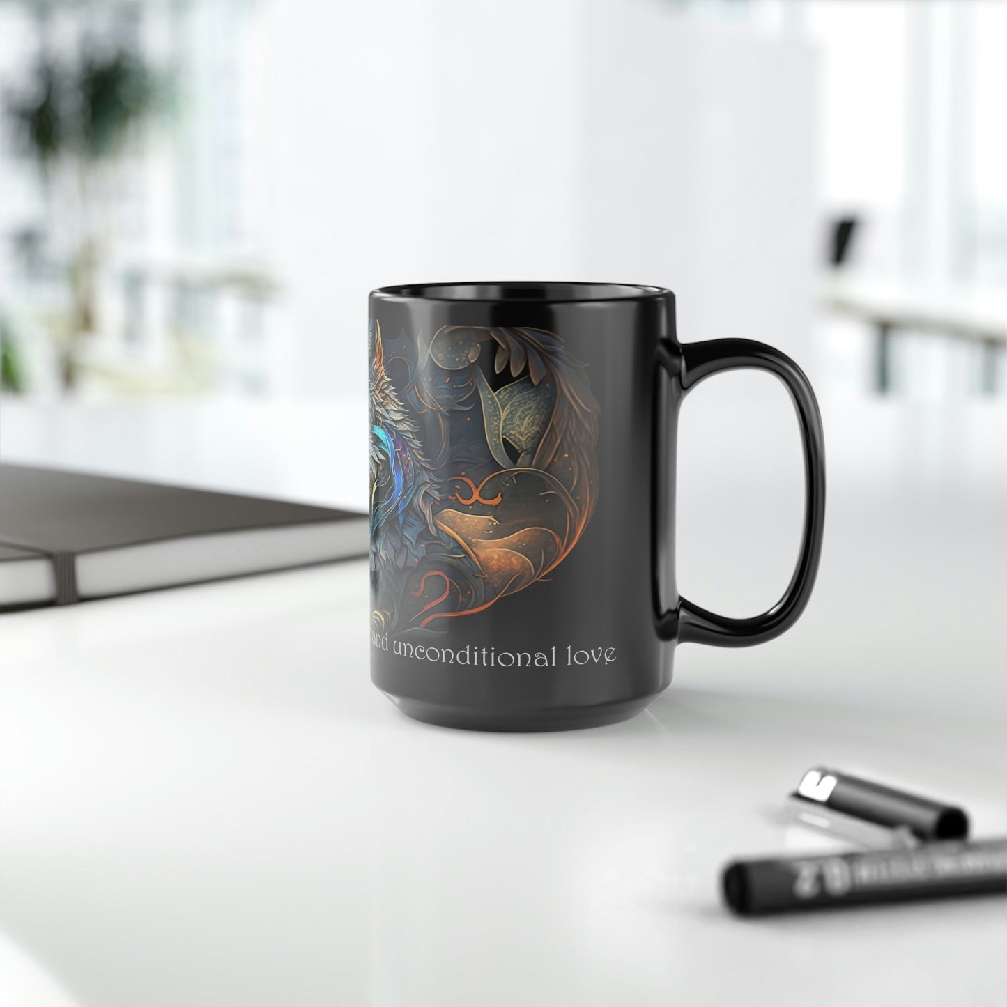 Mom Mug - "Mama Wolf: fierce protector and unconditional love" - 15 oz Coffee Mug - Mother's Day Gift, Mom Birthday Gift, Mama Gift, Best Mom