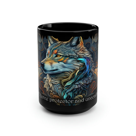 Mom Mug - "Mama Wolf: fierce protector and unconditional love" - 15 oz Coffee Mug - Mother's Day Gift, Mom Birthday Gift, Mama Gift, Best Mom