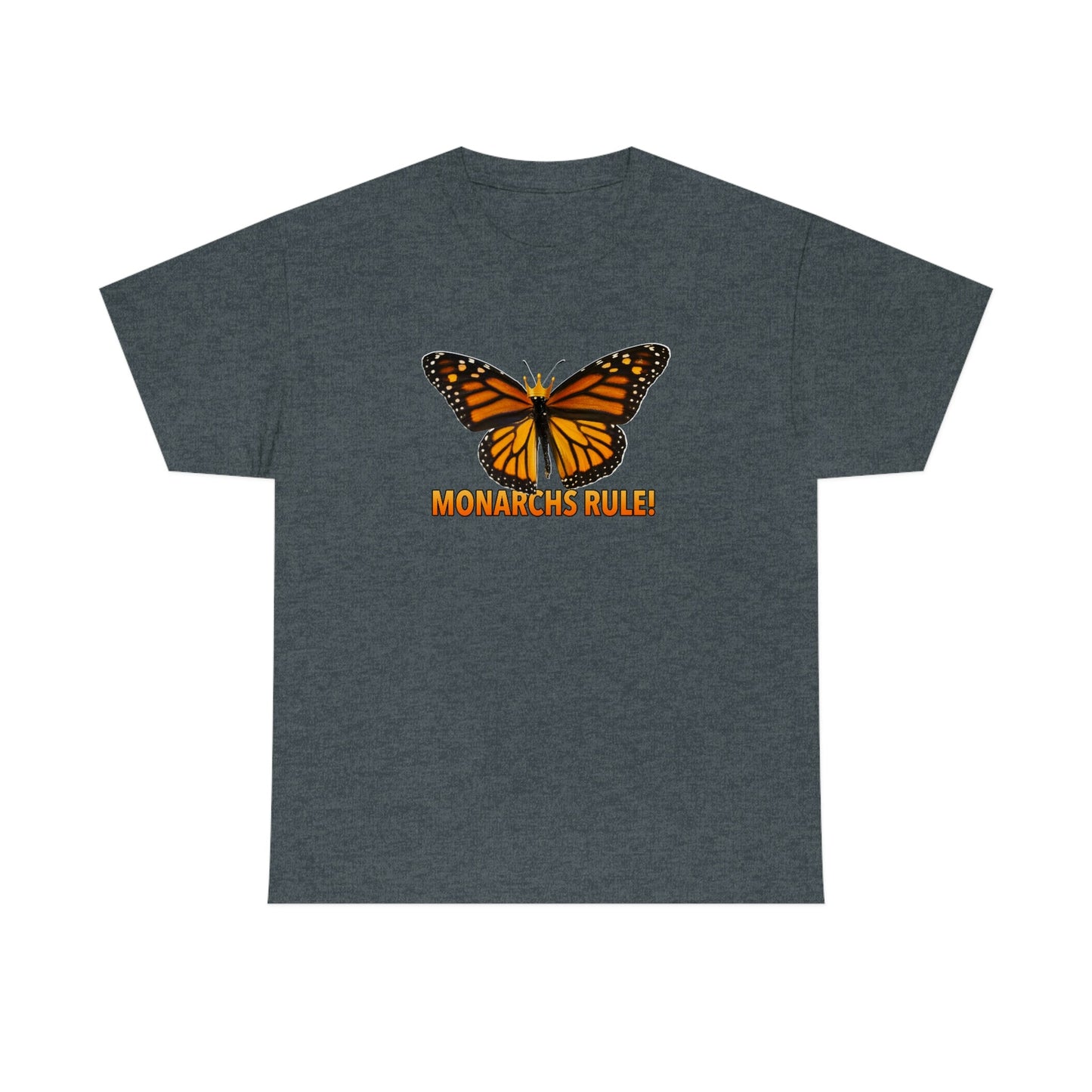 Monarchs Rule Unisex Heavy Cotton Tee butterfly Butterflies Insect Royalty Royals