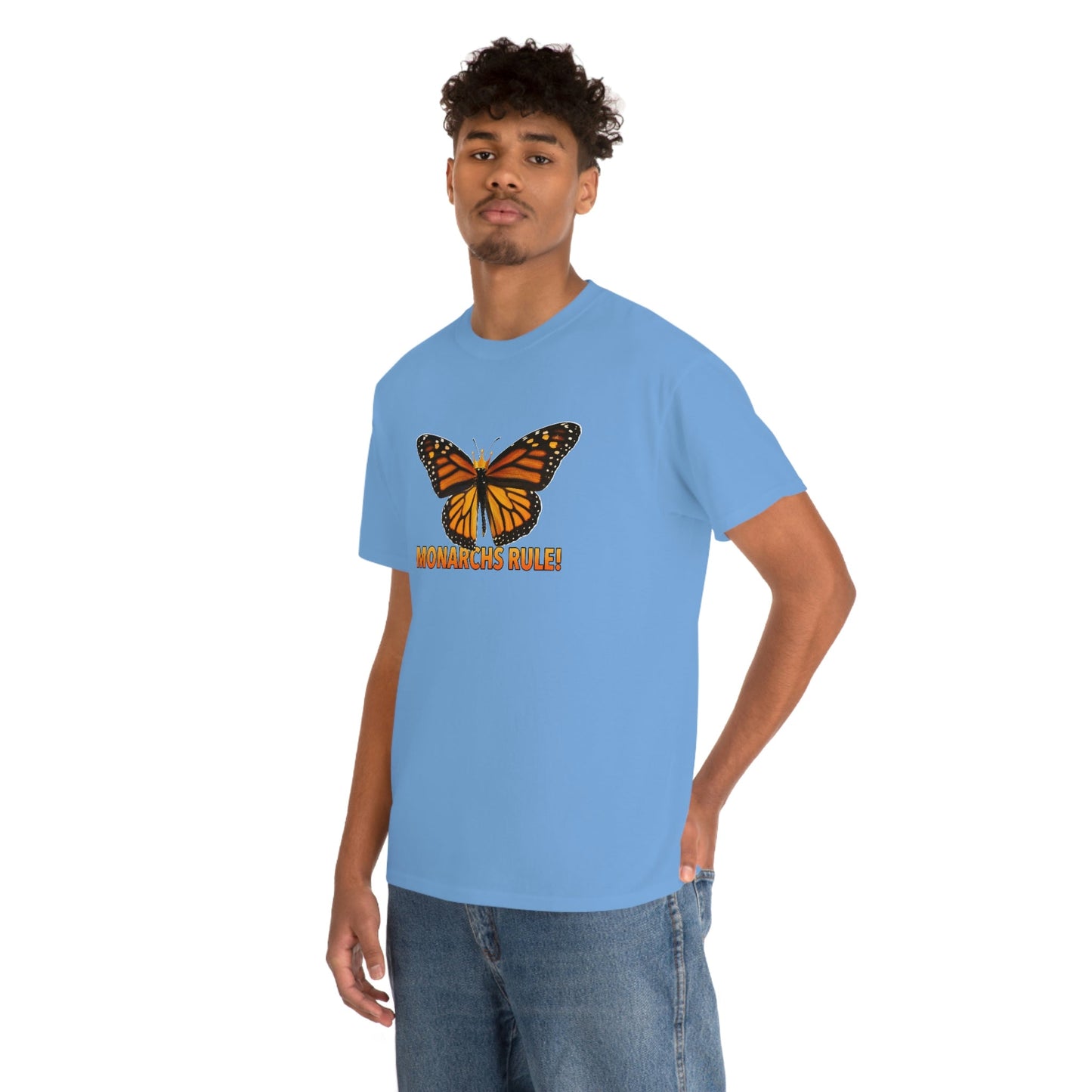 Monarchs Rule Unisex Heavy Cotton Tee butterfly Butterflies Insect Royalty Royals