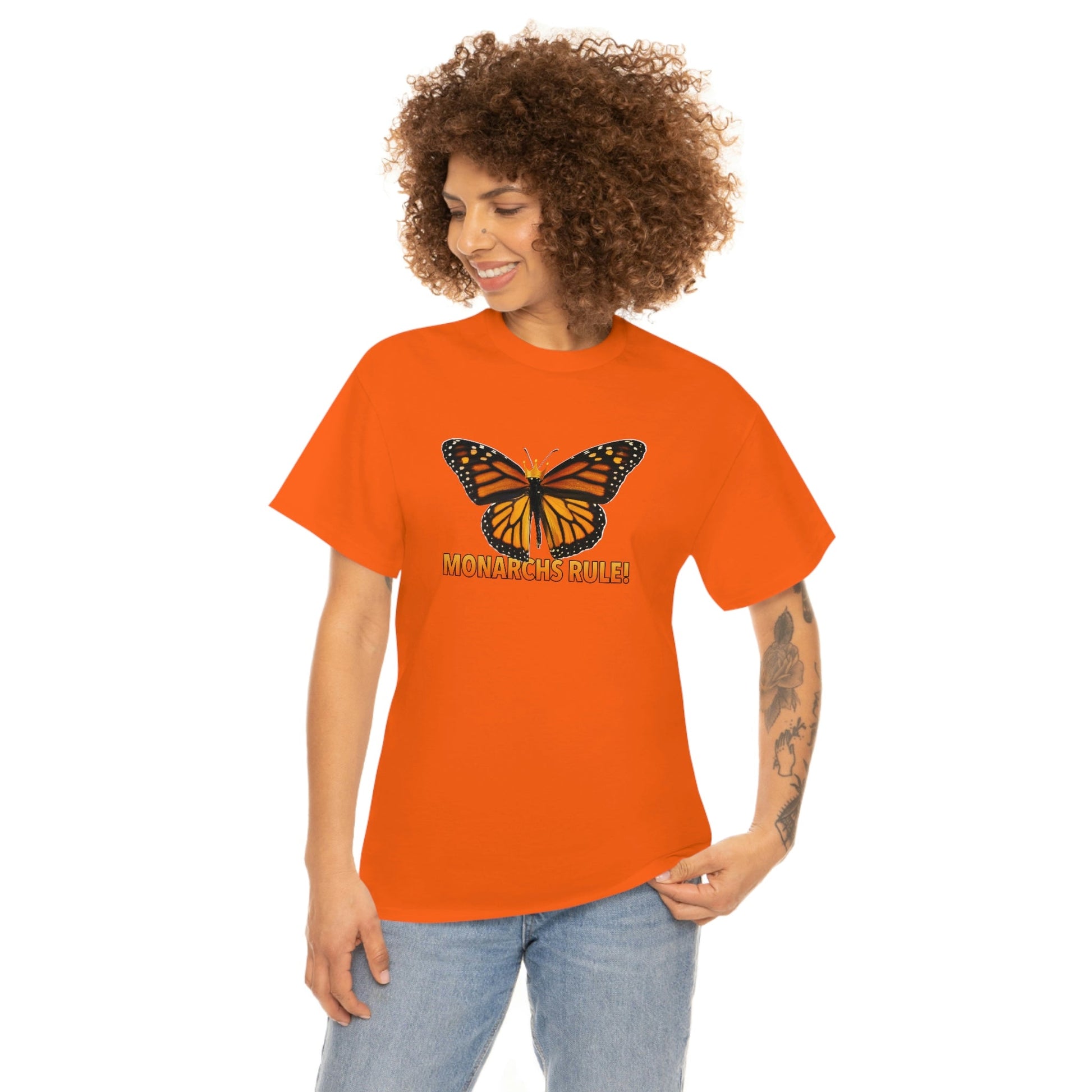 Monarchs Rule Unisex Heavy Cotton Tee butterfly Butterflies Insect Royalty Royals