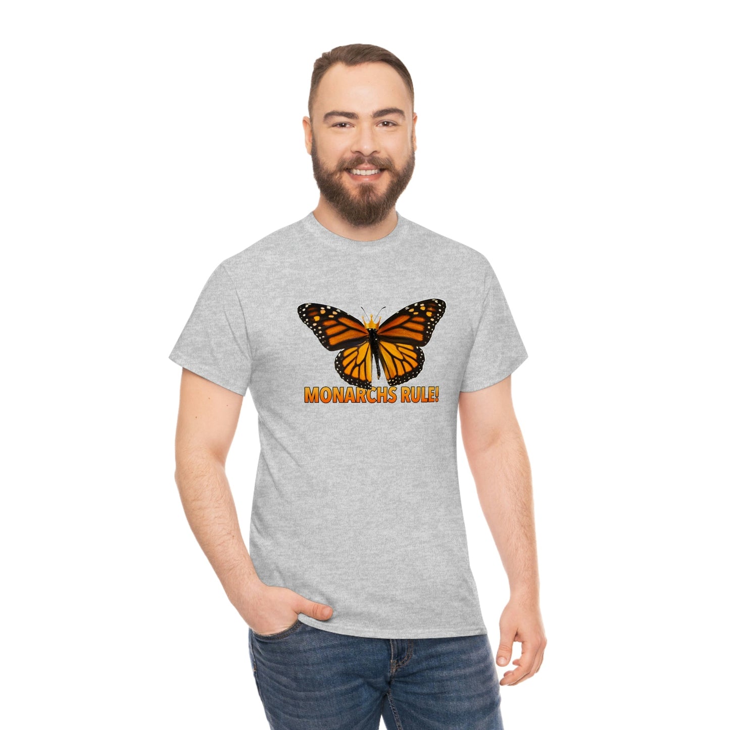 Monarchs Rule Unisex Heavy Cotton Tee butterfly Butterflies Insect Royalty Royals