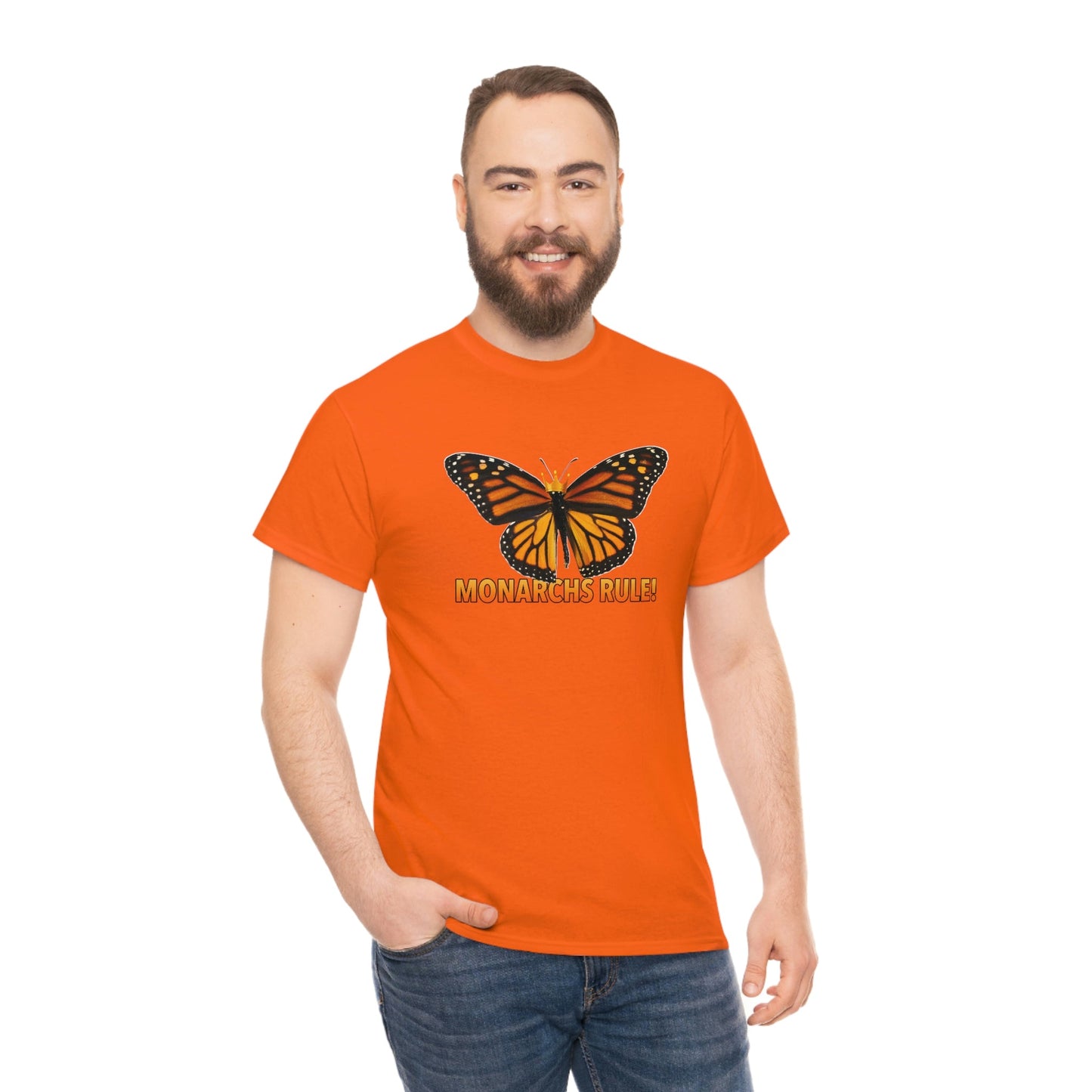 Monarchs Rule Unisex Heavy Cotton Tee butterfly Butterflies Insect Royalty Royals