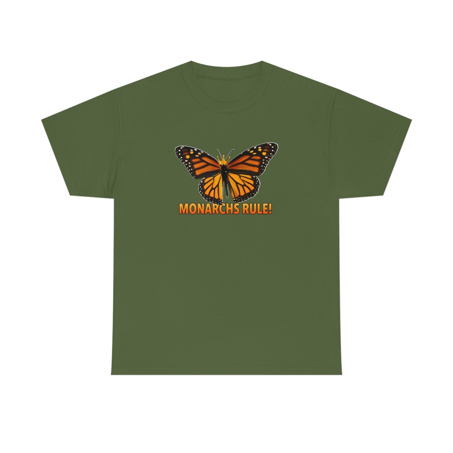 Monarchs Rule Unisex Heavy Cotton Tee butterfly Butterflies Insect Royalty Royals