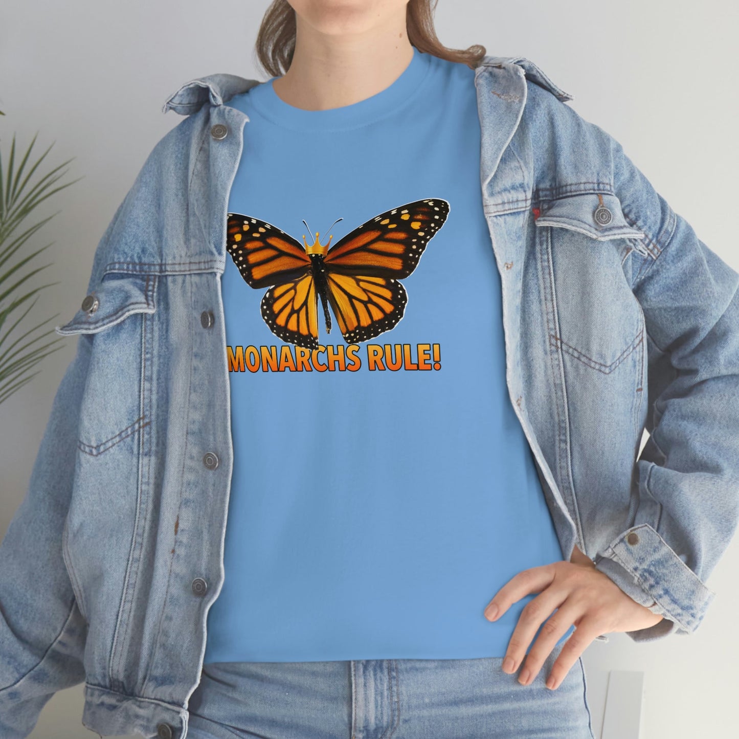 Monarchs Rule Unisex Heavy Cotton Tee butterfly Butterflies Insect Royalty Royals