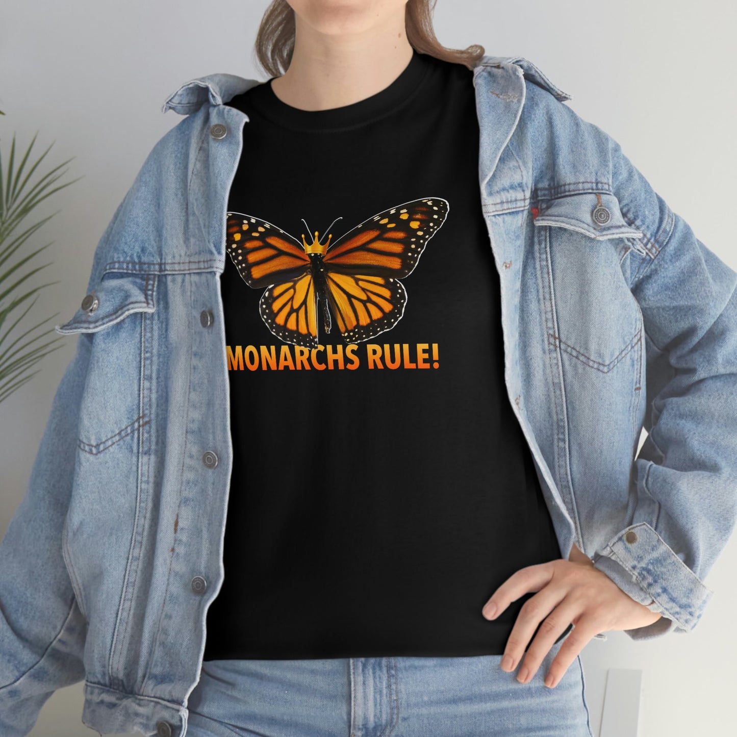 Monarchs Rule Unisex Heavy Cotton Tee butterfly Butterflies Insect Royalty Royals