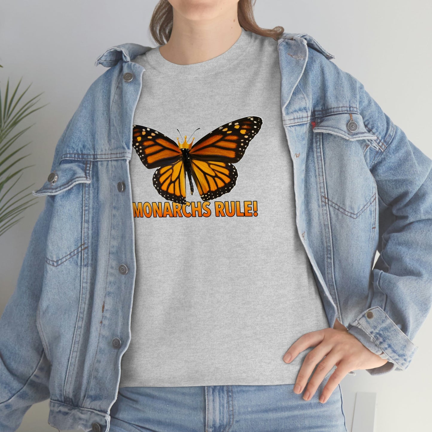 Monarchs Rule Unisex Heavy Cotton Tee butterfly Butterflies Insect Royalty Royals