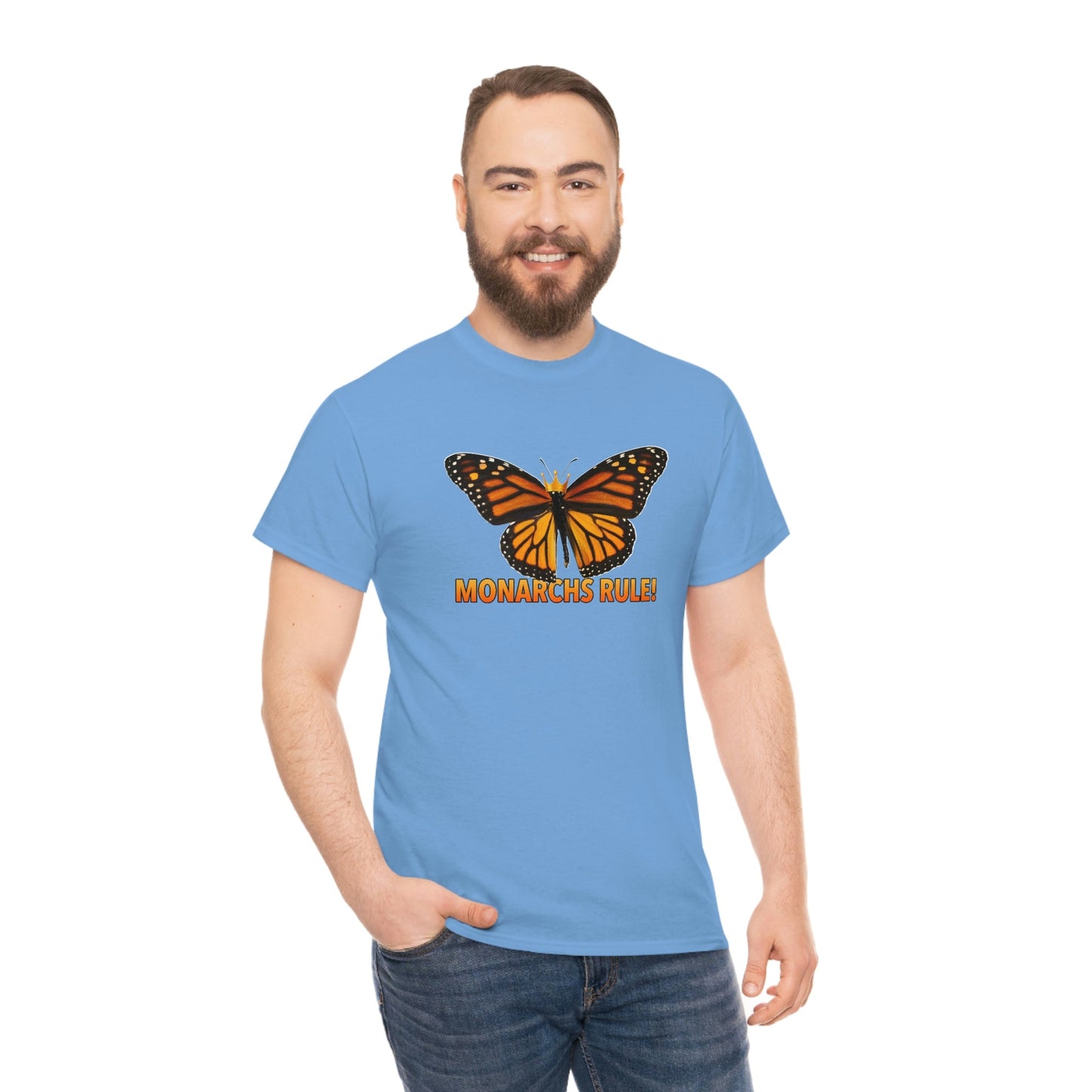 Monarchs Rule Unisex Heavy Cotton Tee butterfly Butterflies Insect Royalty Royals