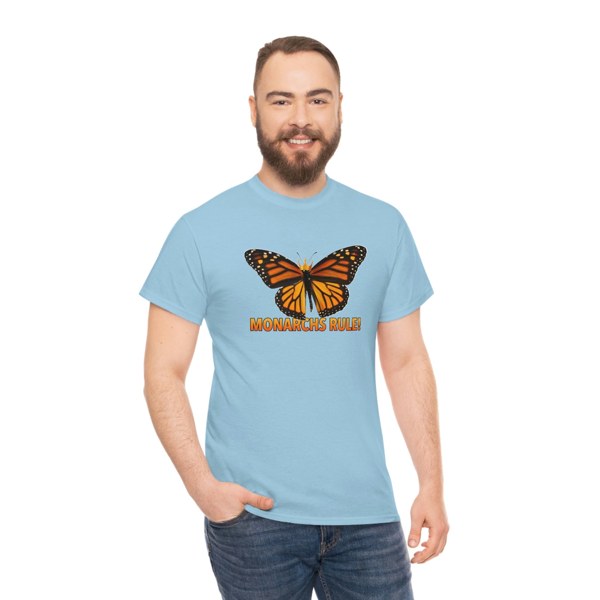 Monarchs Rule Unisex Heavy Cotton Tee butterfly Butterflies Insect Royalty Royals