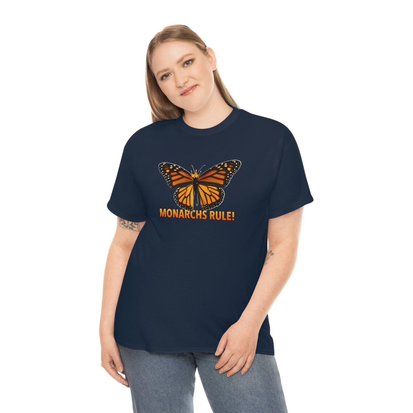 Monarchs Rule Unisex Heavy Cotton Tee butterfly Butterflies Insect Royalty Royals