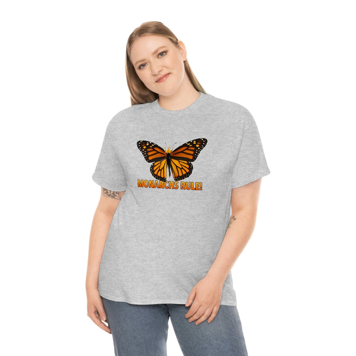 Monarchs Rule Unisex Heavy Cotton Tee butterfly Butterflies Insect Royalty Royals