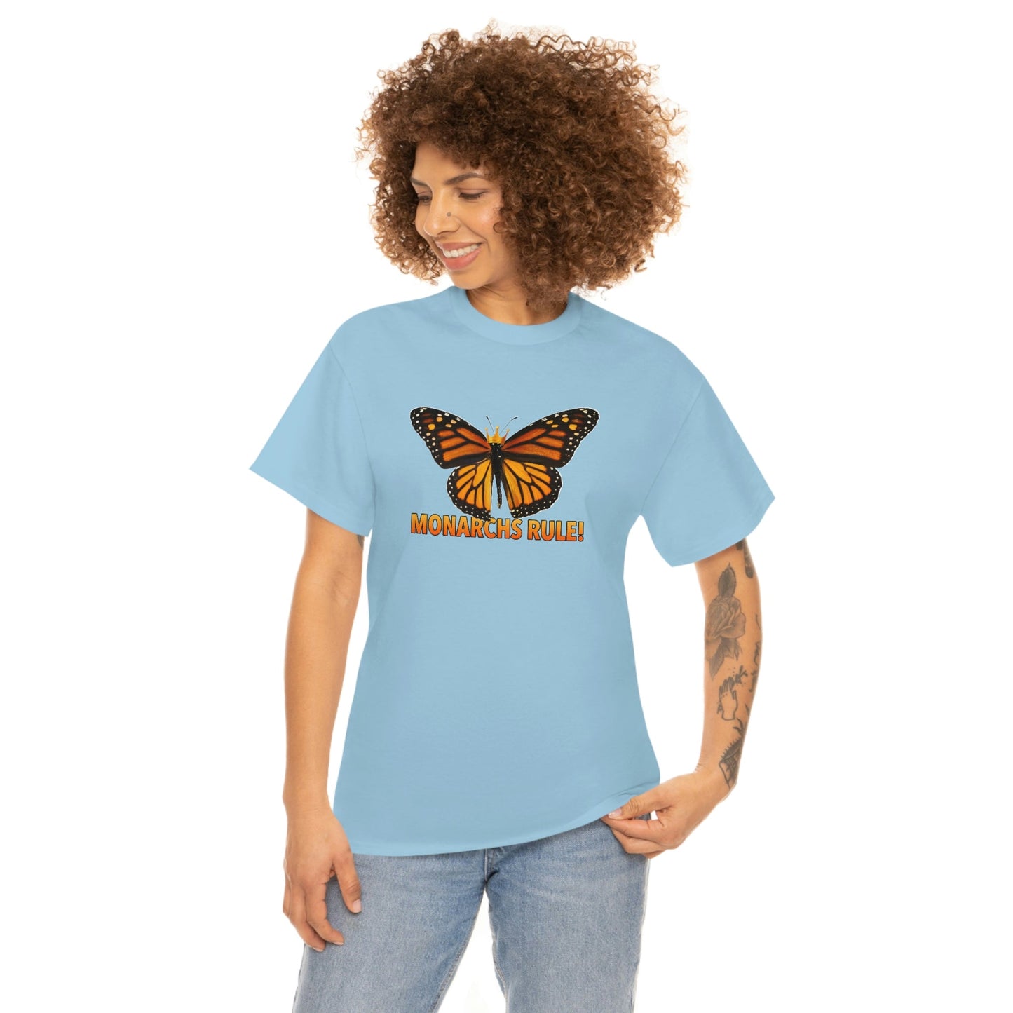 Monarchs Rule Unisex Heavy Cotton Tee butterfly Butterflies Insect Royalty Royals